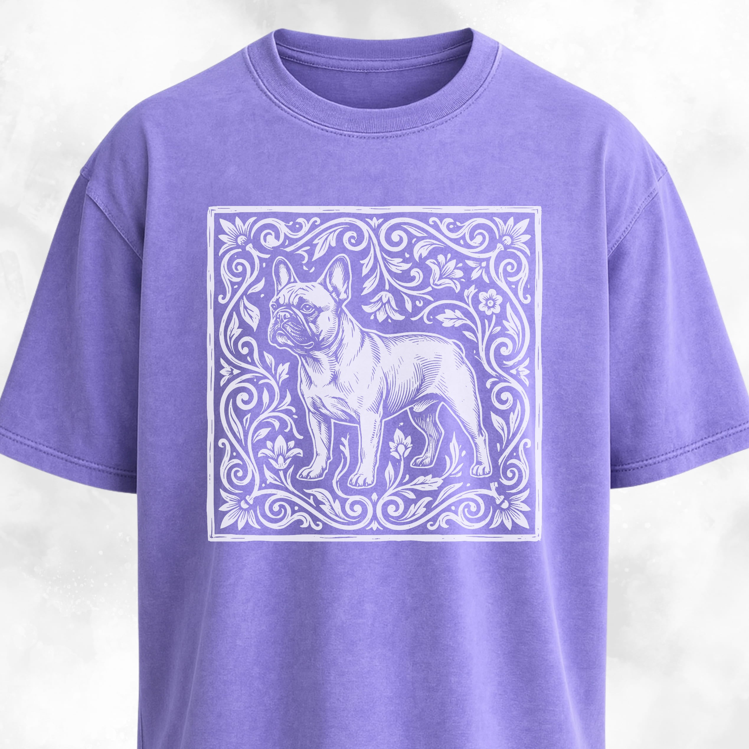 Folk-Art Floral Frenchie T-Shirt