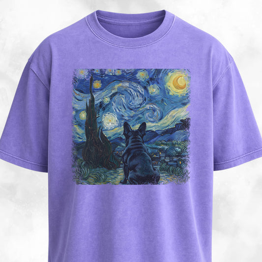 Van Gogh's Starry Night Frenchie Edition T-Shirt