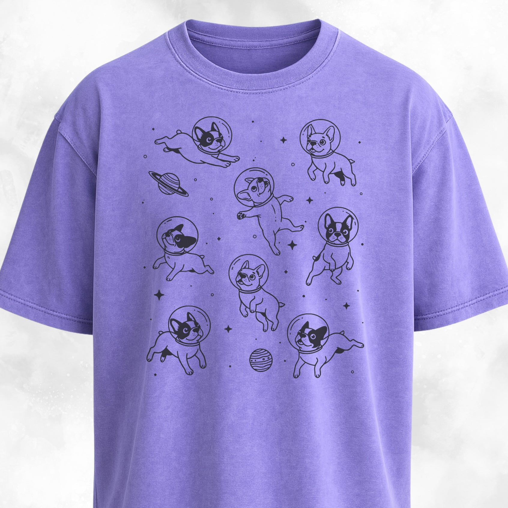 French Bulldogs In Outer Space T-Shirt