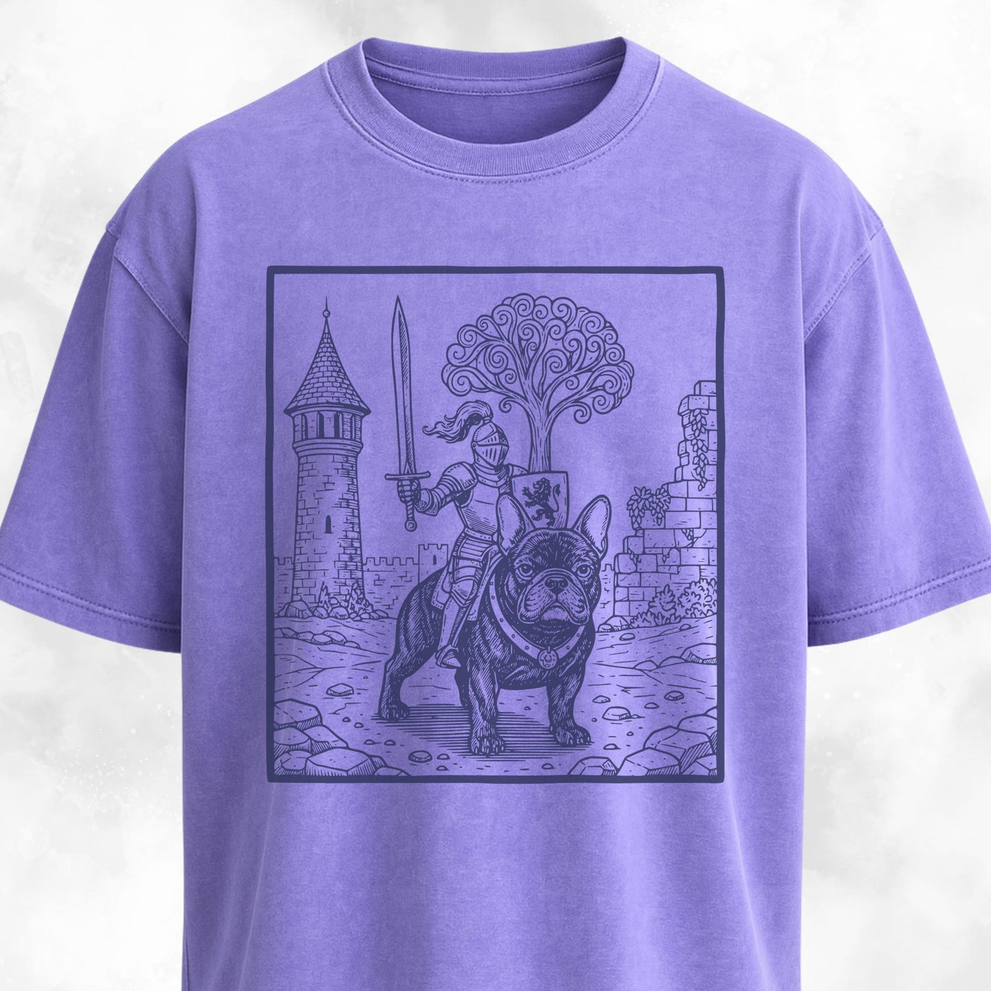 Knight Riding A Medieval French Bulldog T-Shirt
