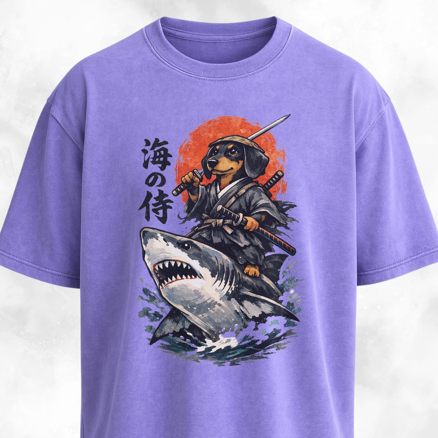 Samurai Doxie Riding A Shark T-Shirt