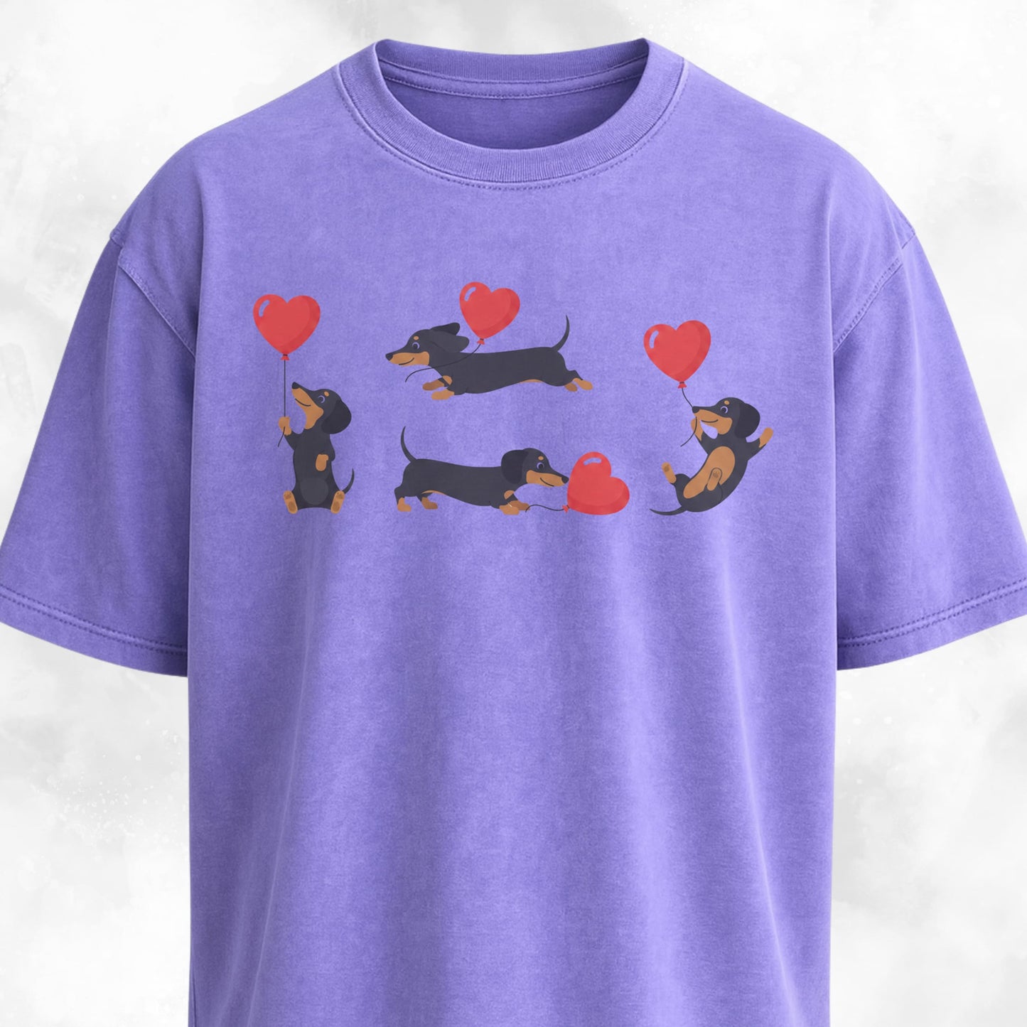 Doxie Heart Balloons Collage T-Shirt