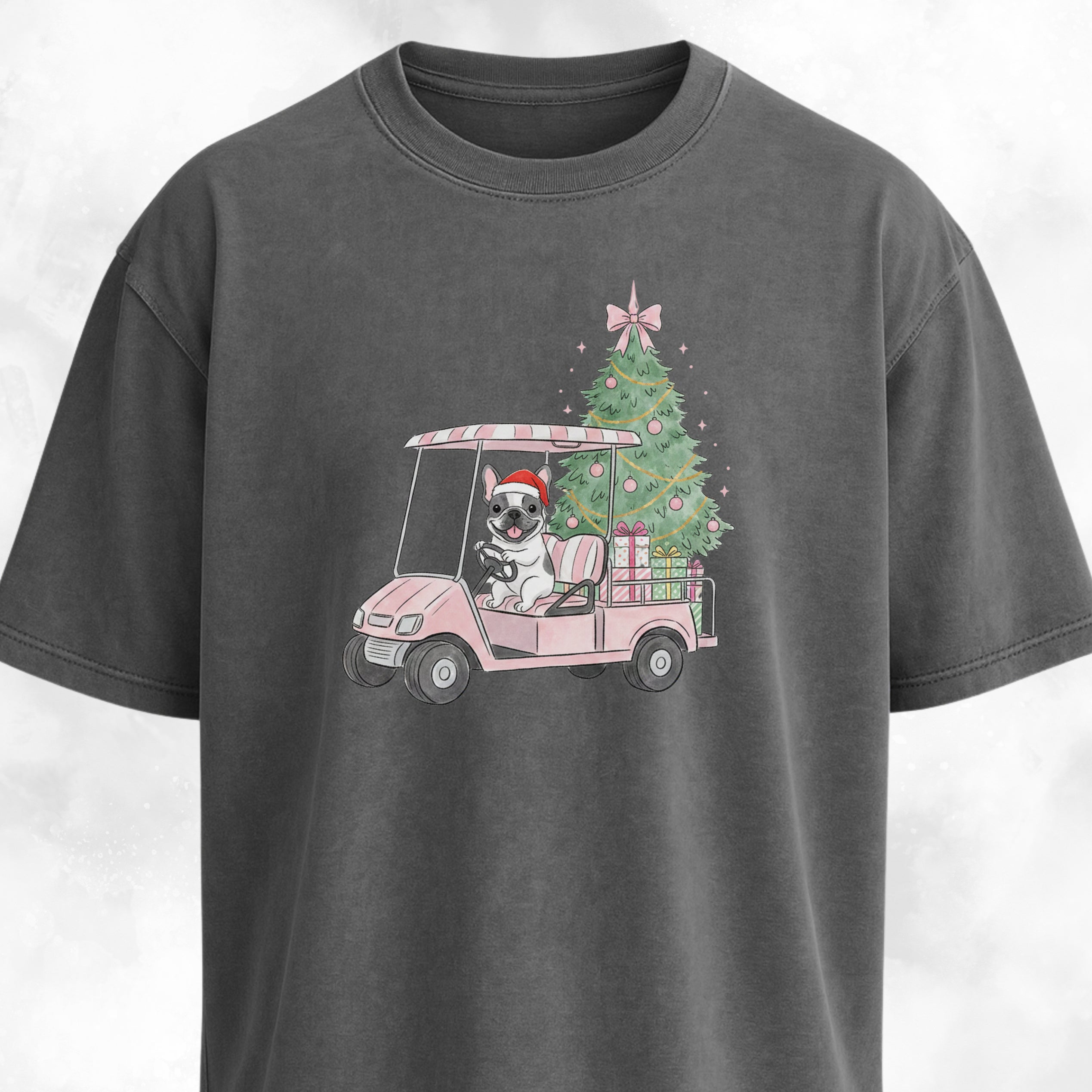 Frenchie Driving With Christmas Presents T-Shirt