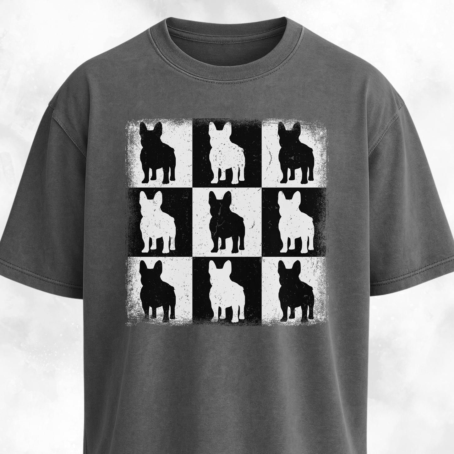Checkerboard Frenchies Collage T-Shirt