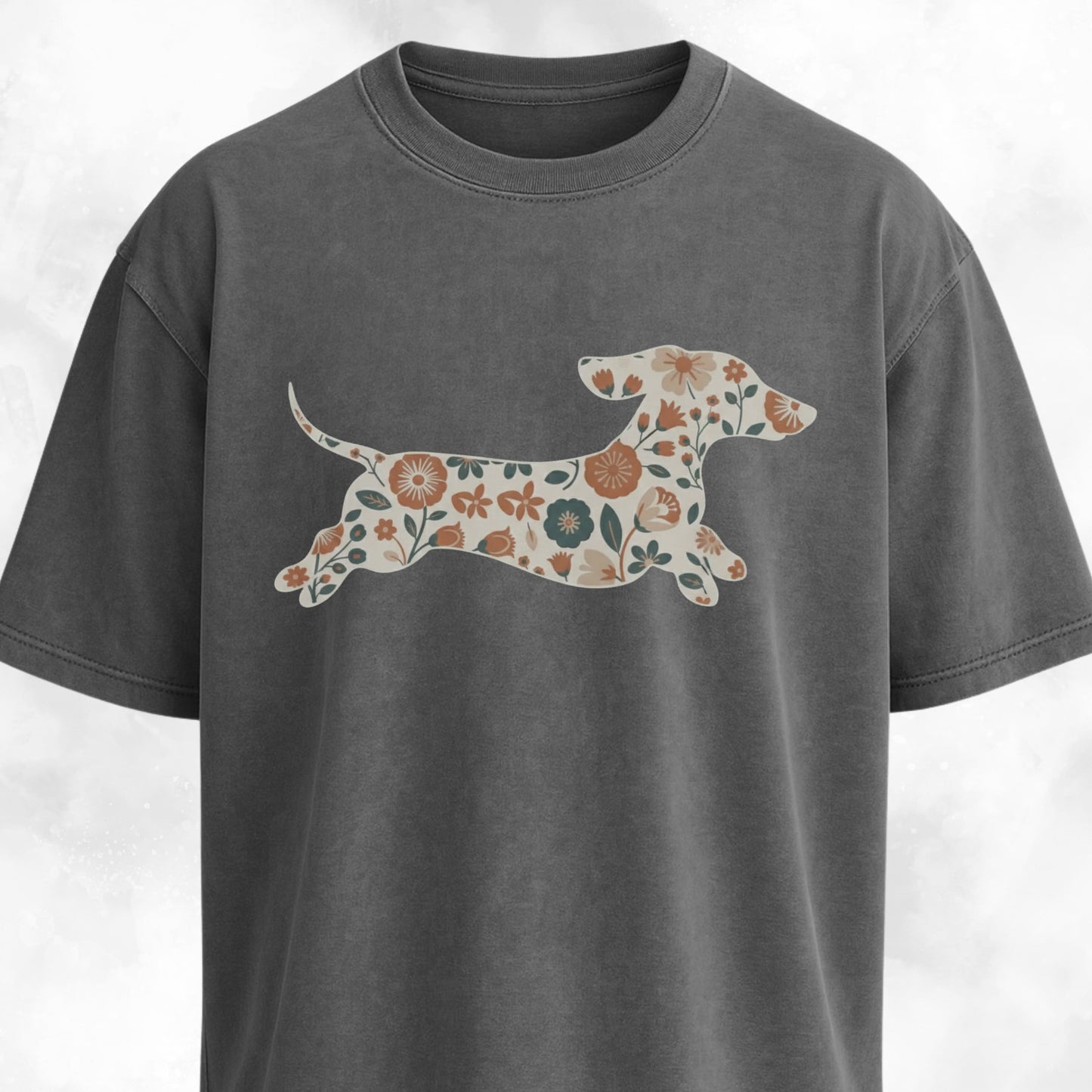 Jumping Floral Doxie T-Shirt