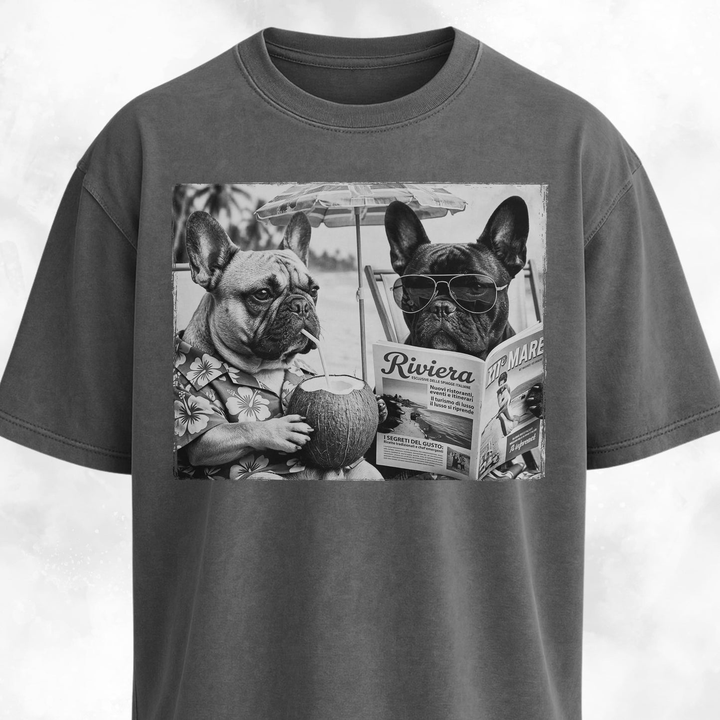 Frenchie Buddies On A Beach T-Shirt
