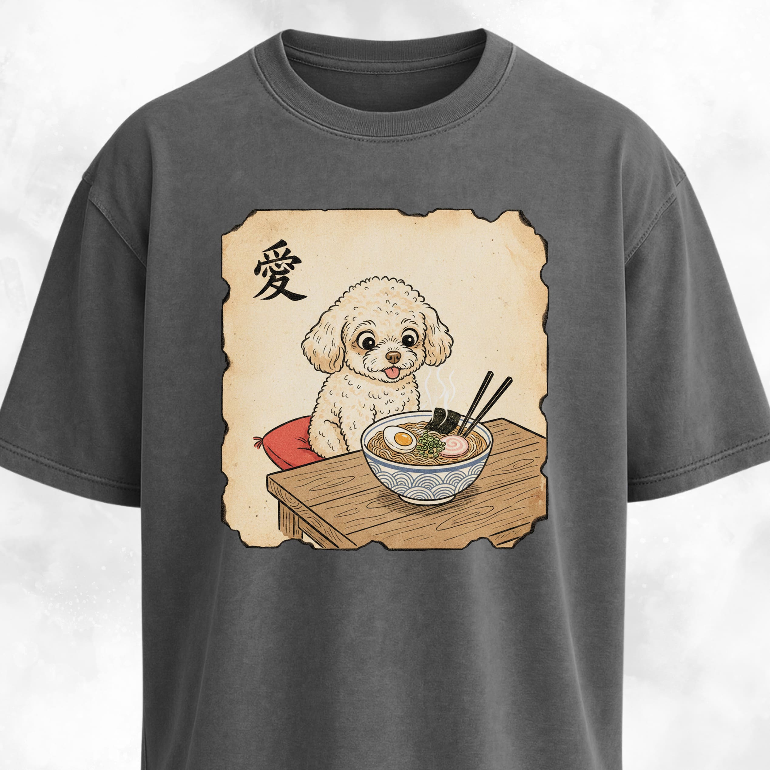 Japanese Poodle Eating Ramen T-Shirt