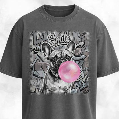 Pink Bubble Gum Cream Frenchie T-Shirt