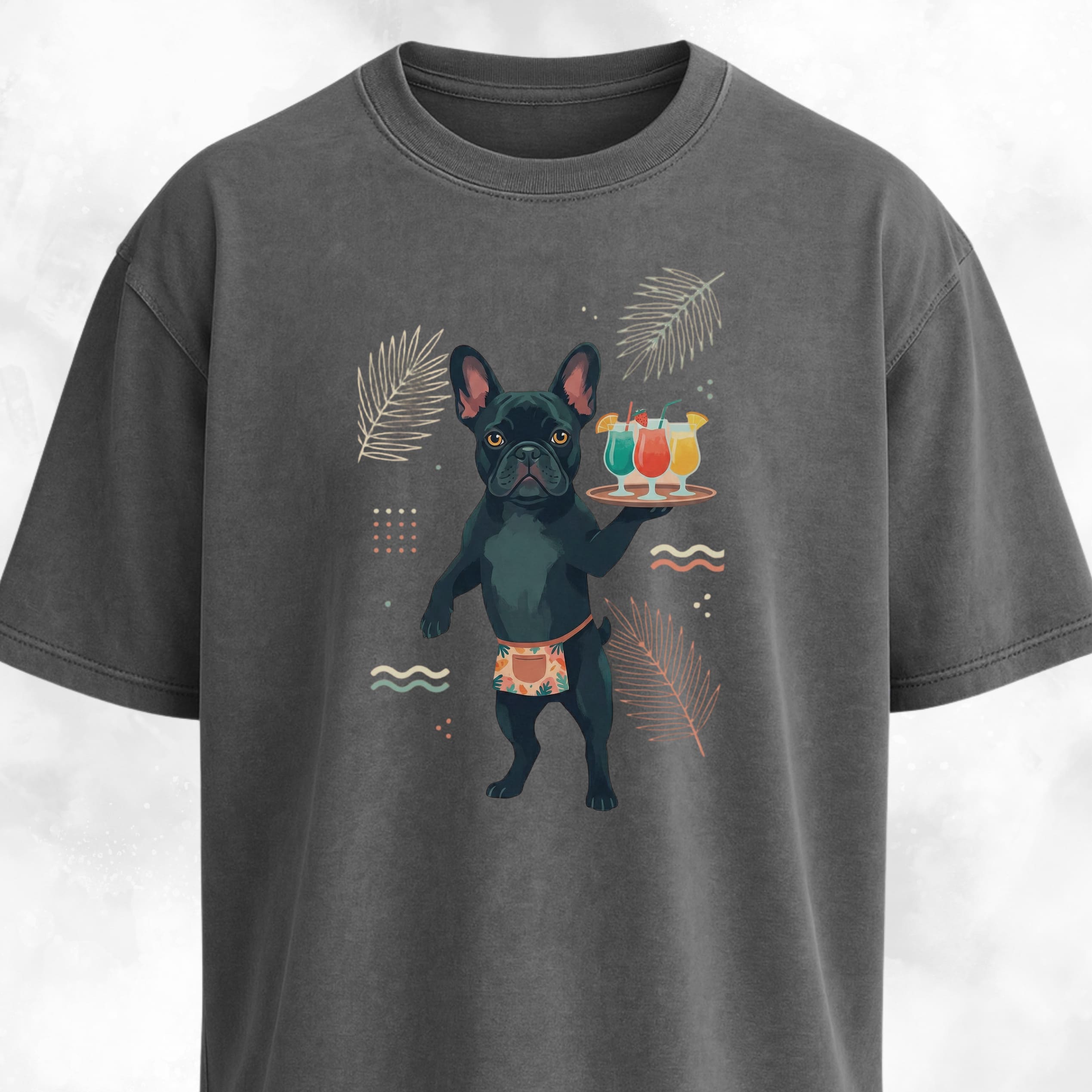 Frenchie With Cocktails T-Shirt