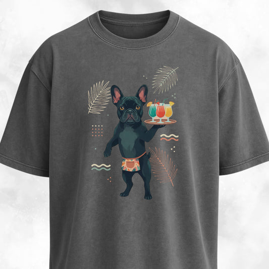 Frenchie With Cocktails T-Shirt