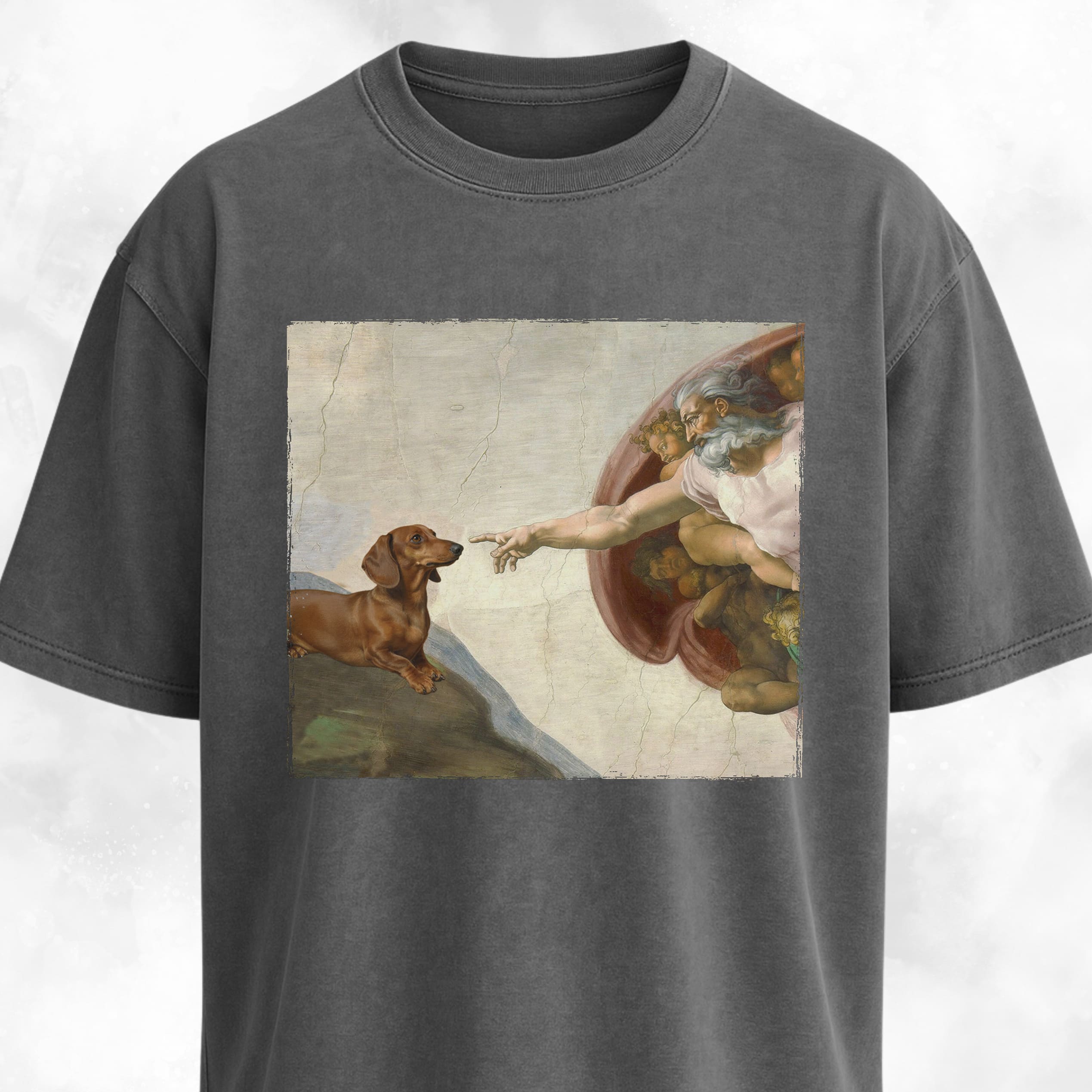 The Creation Of Adam Dachshund Edition T-Shirt