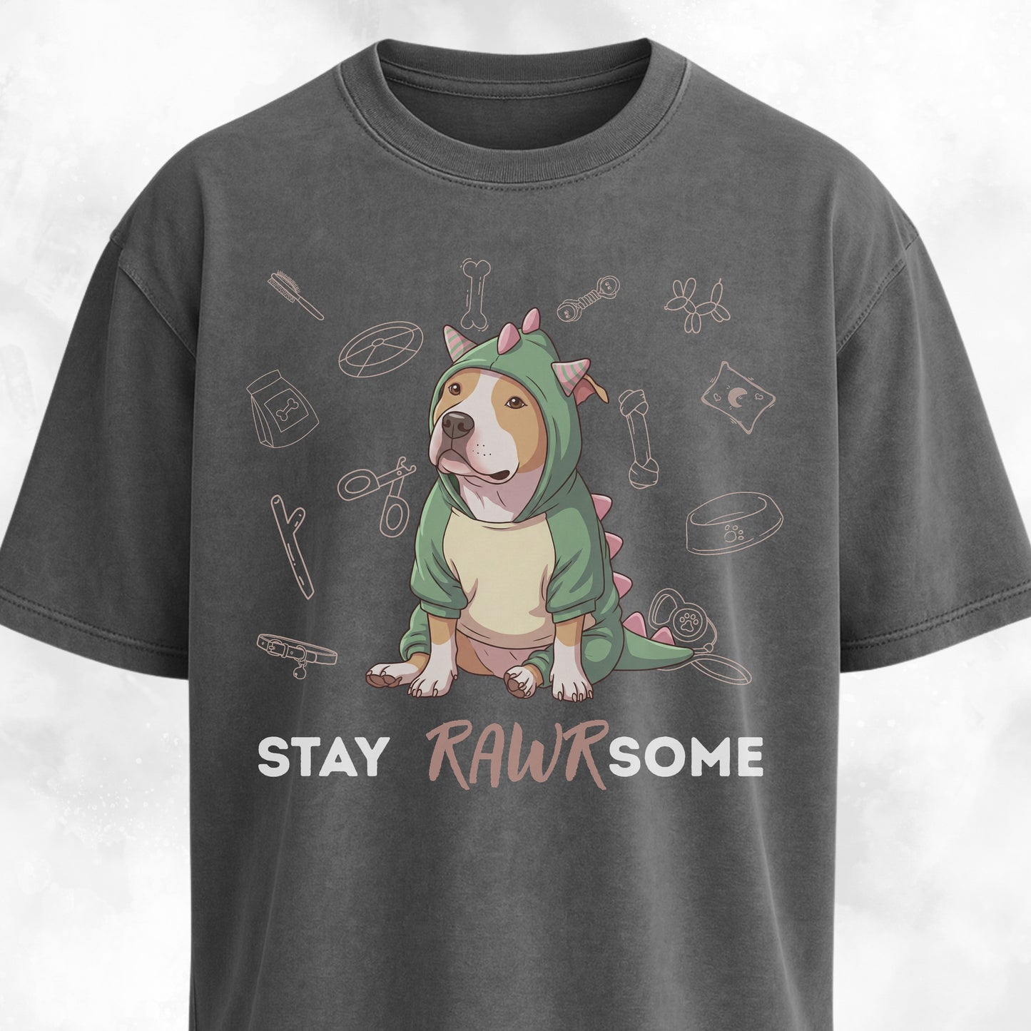 Pitbull In A Dinosaur Costume T-Shirt