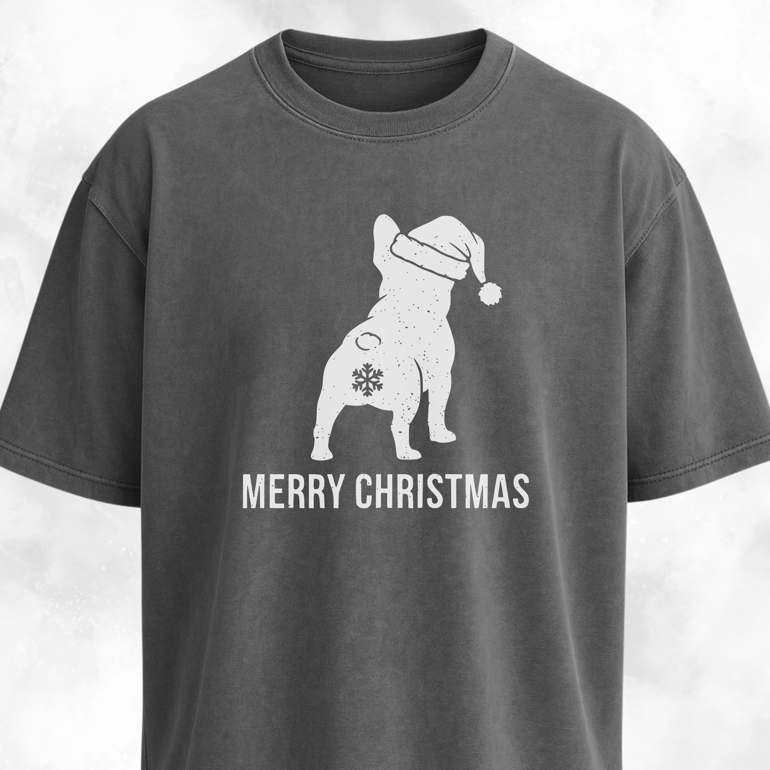 Merry Christmas Snowflake Butt Frenchie Edition T-Shirt