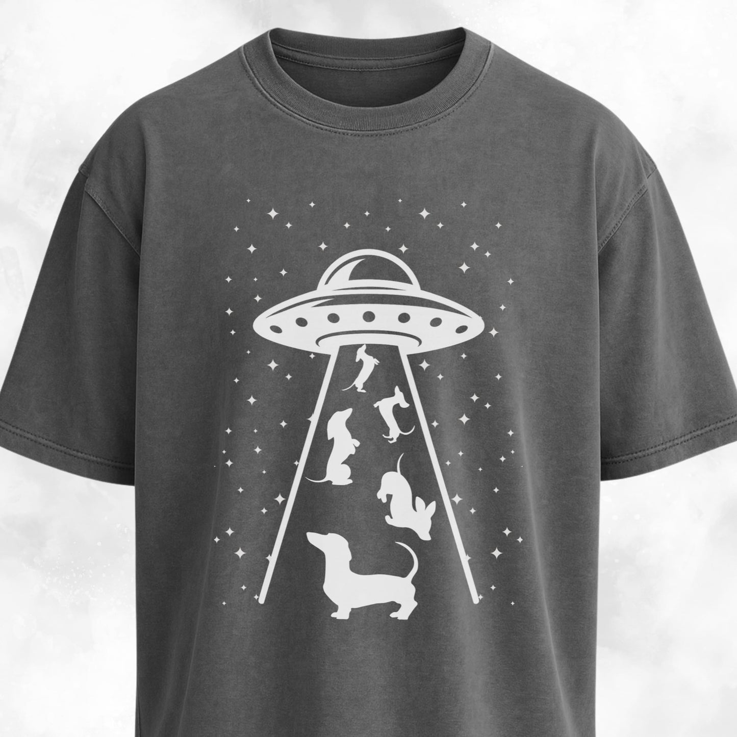 UFO Beaming Dachshunds T-Shirt