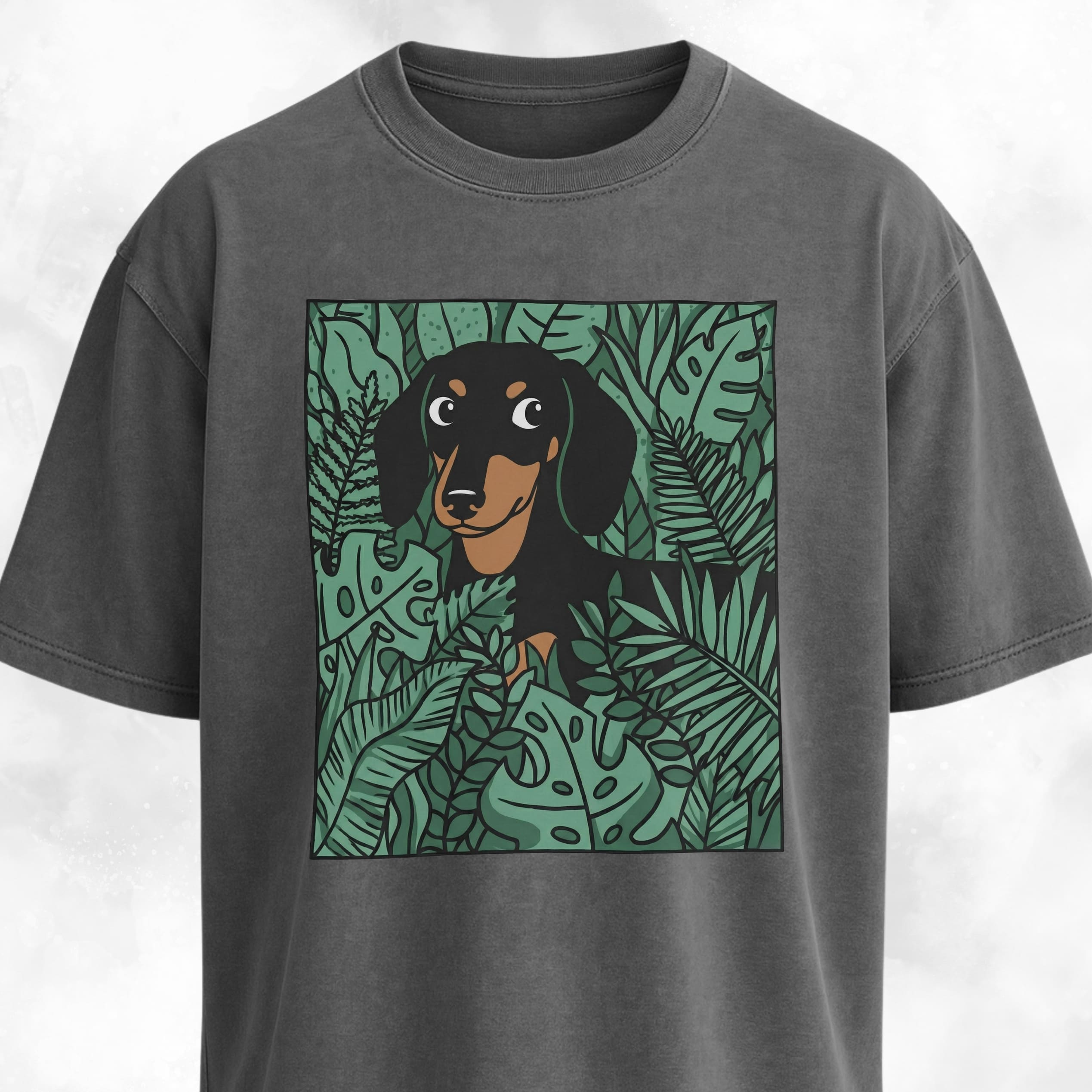 Dachshund In A Green Field T-Shirt