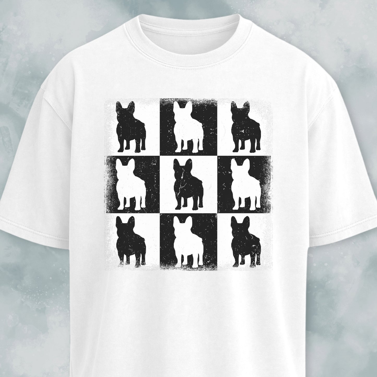 Checkerboard Frenchies Collage T-Shirt