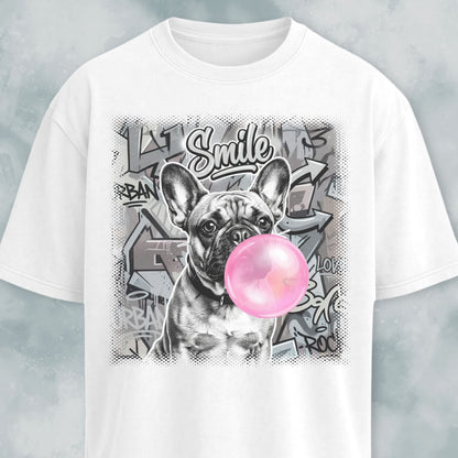 Pink Bubble Gum Cream Frenchie T-Shirt