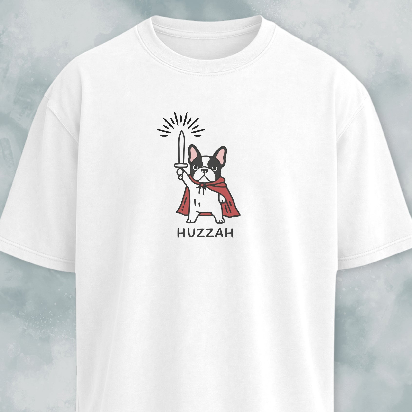 Huzzah Frenchie With Sword T-Shirt