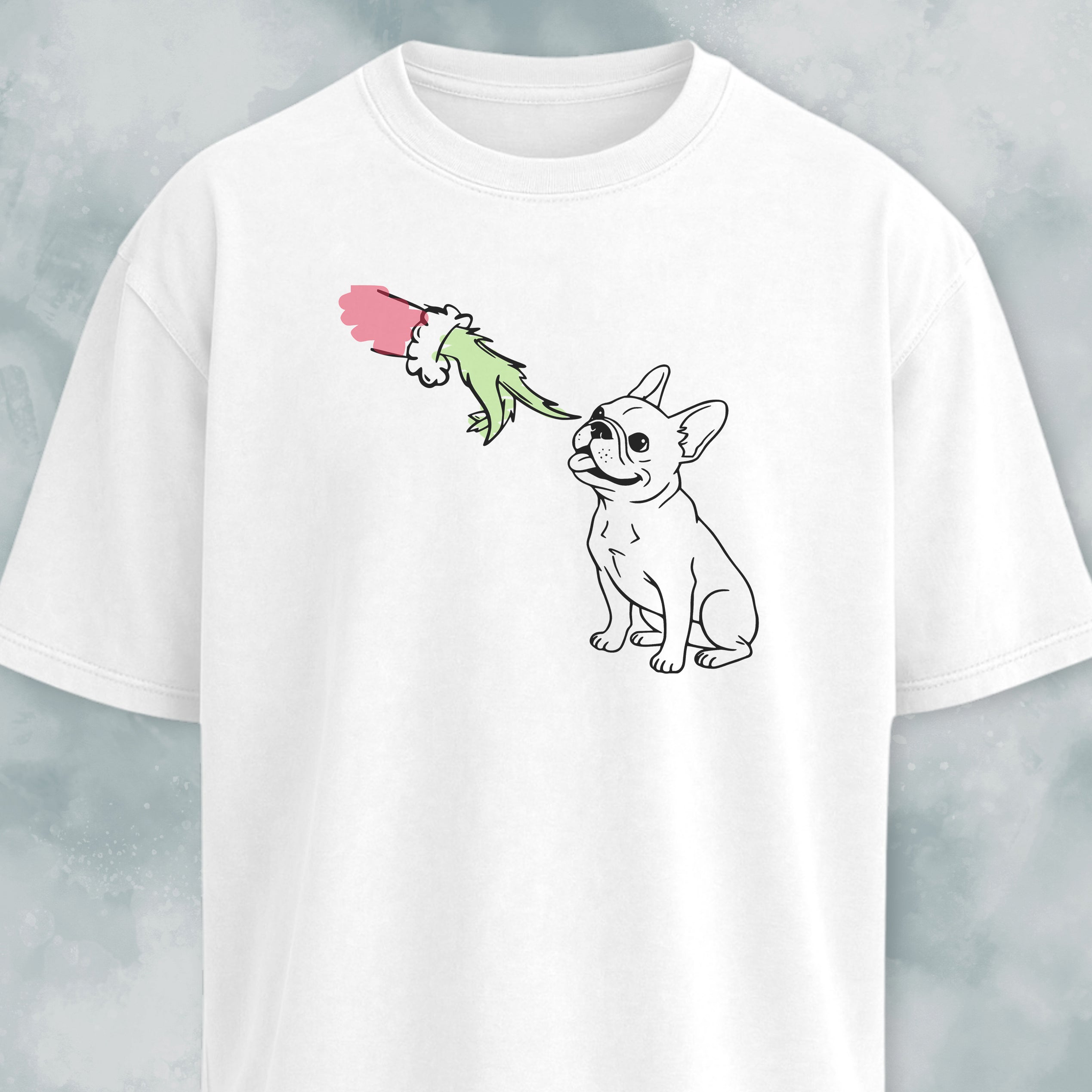 Grinch Booping Frenchie Nose Christmas T-Shirt