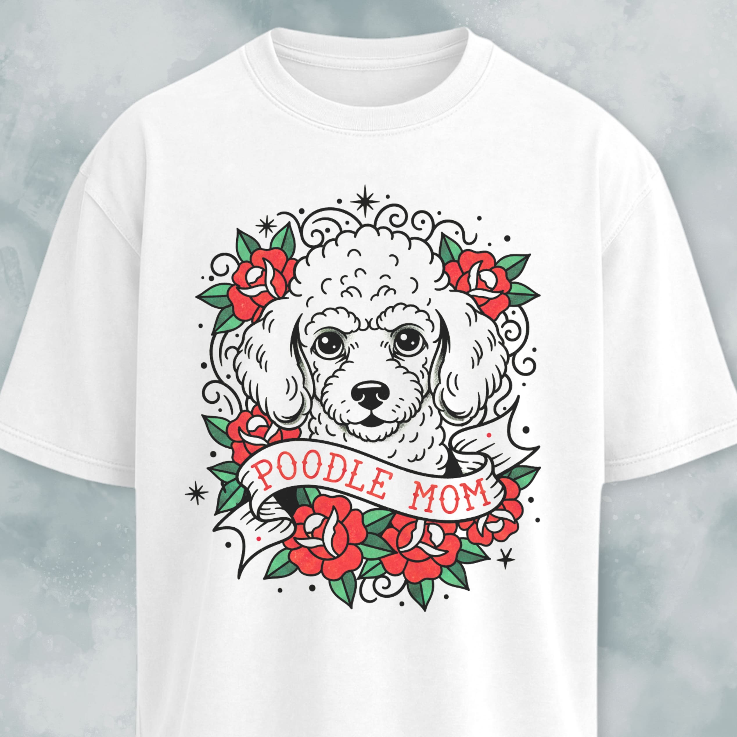 Poodle Mom Tattoo Design T-Shirt