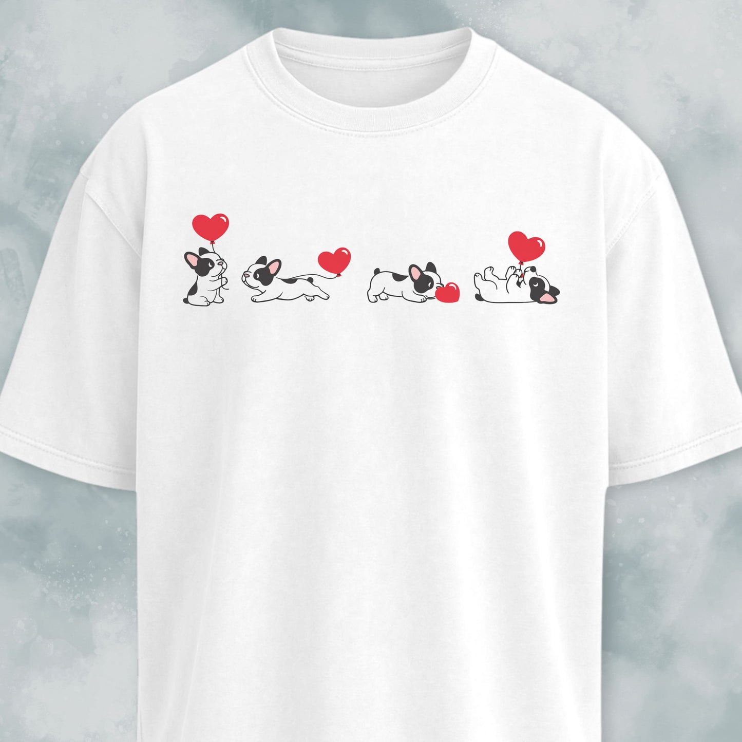 Frenchie Heart Balloon Collage T-Shirt