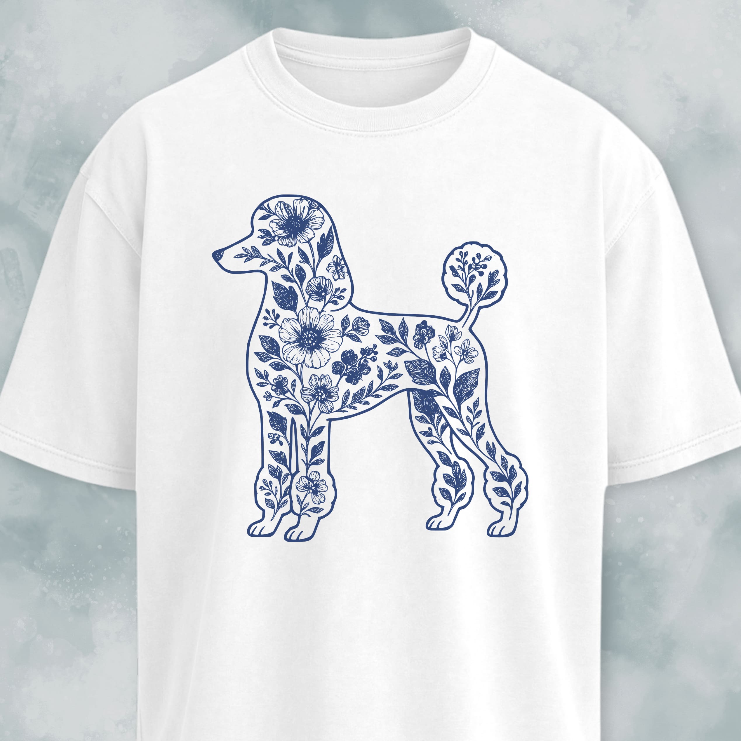 Floral Poodle T-Shirt