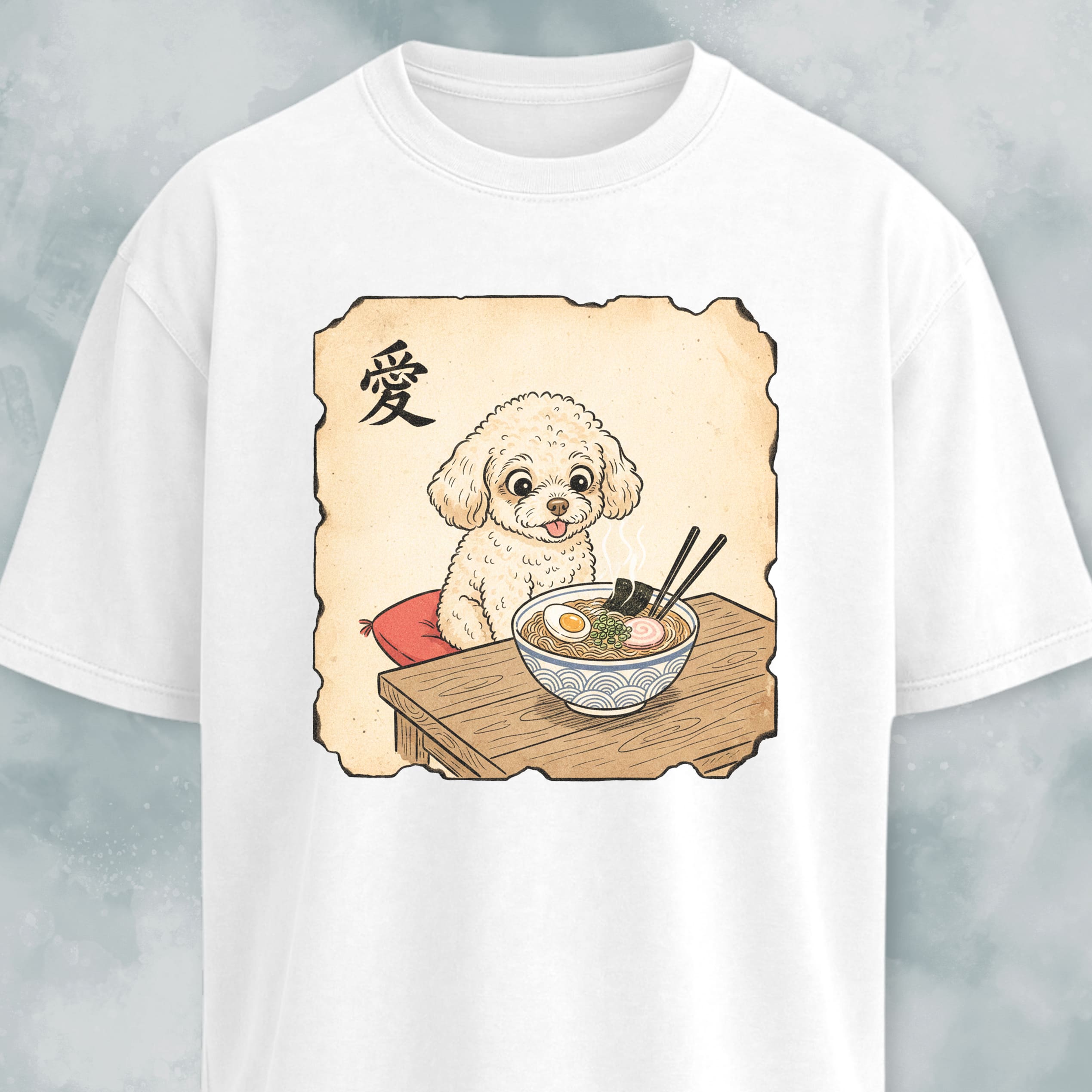 Japanese Poodle Eating Ramen T-Shirt