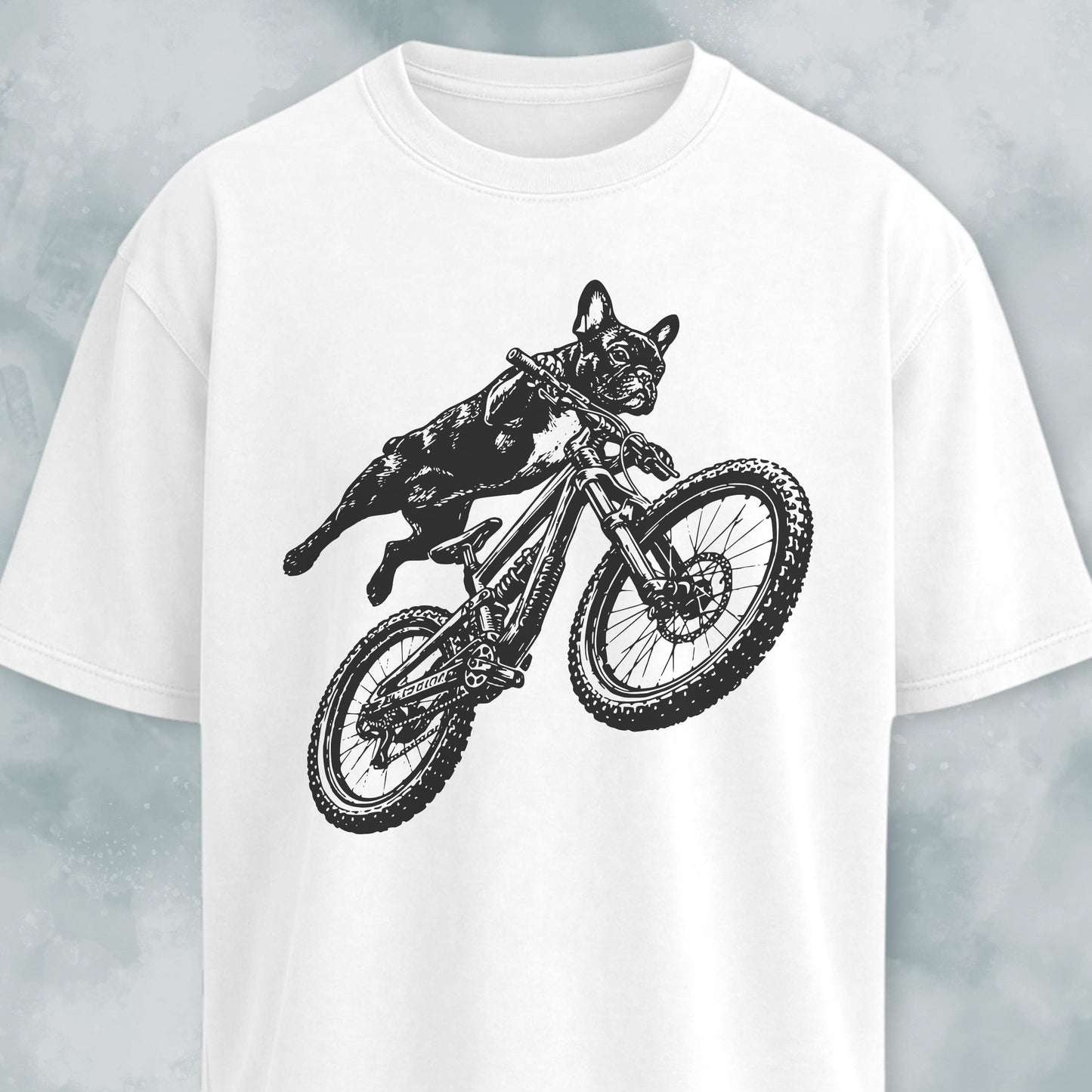 Frenchie Riding A MTB T-Shirt