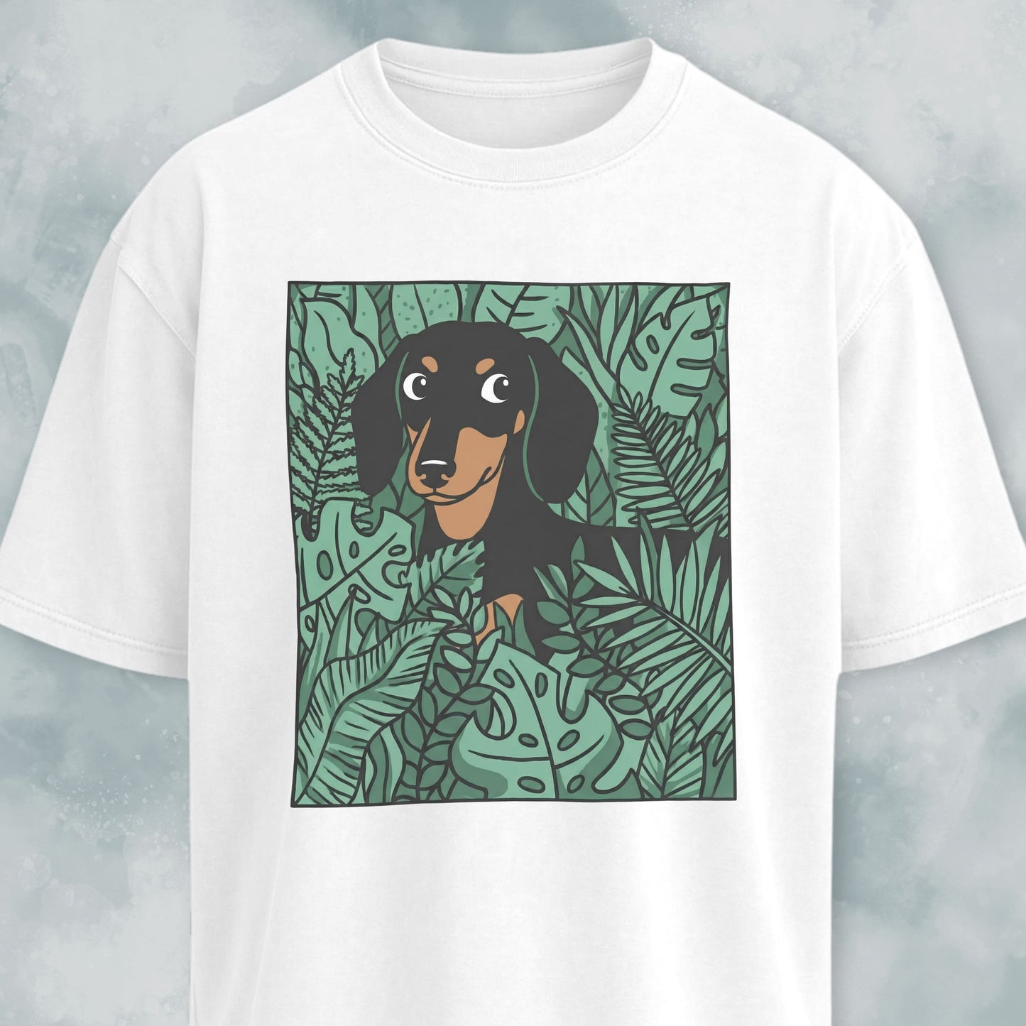 Dachshund In A Green Field T-Shirt
