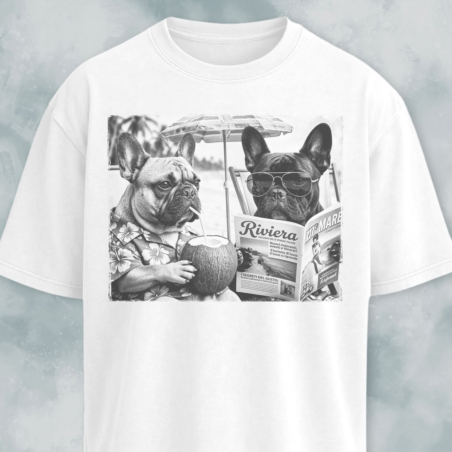 Frenchie Buddies On A Beach T-Shirt