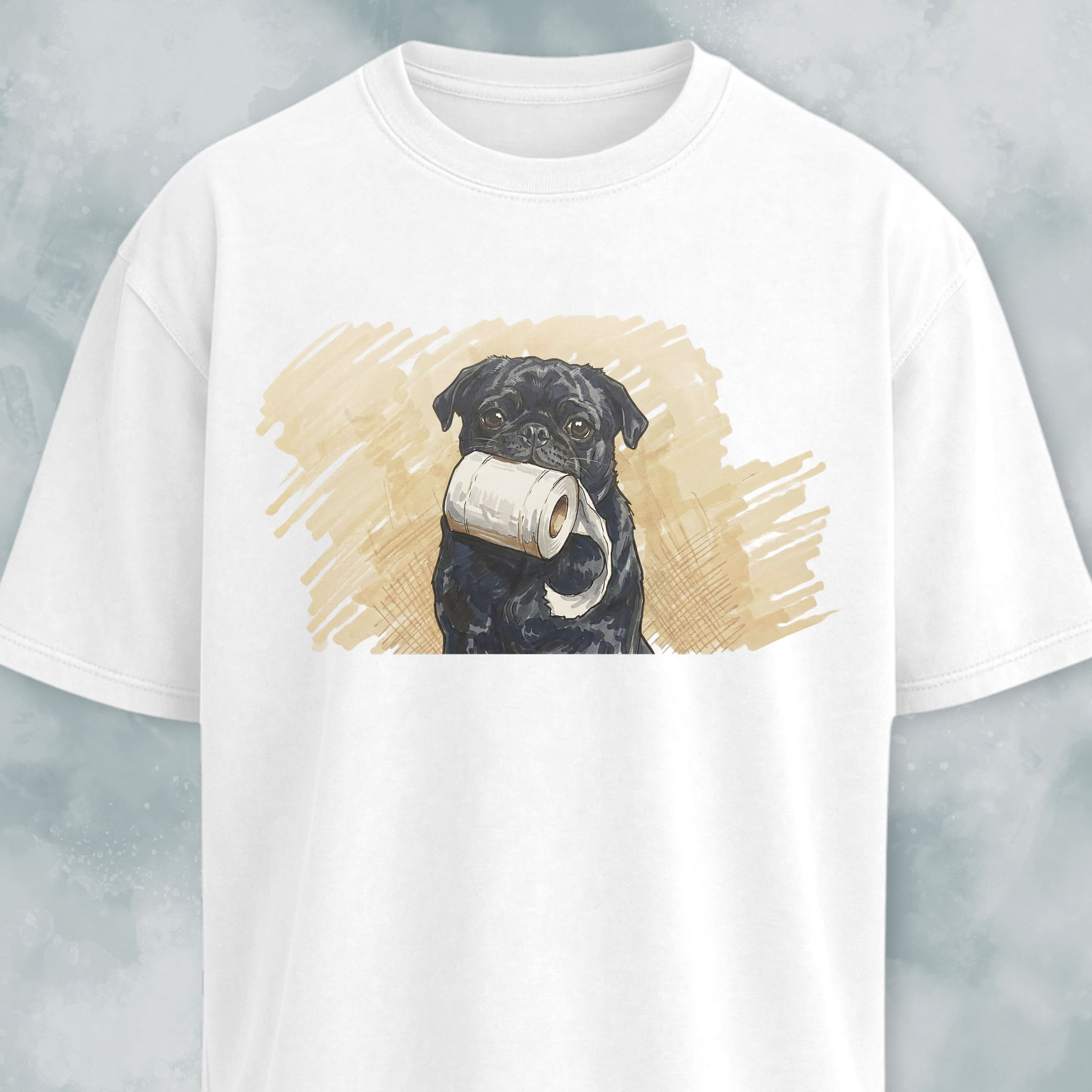 Pug With Toilet Paper T-Shirt