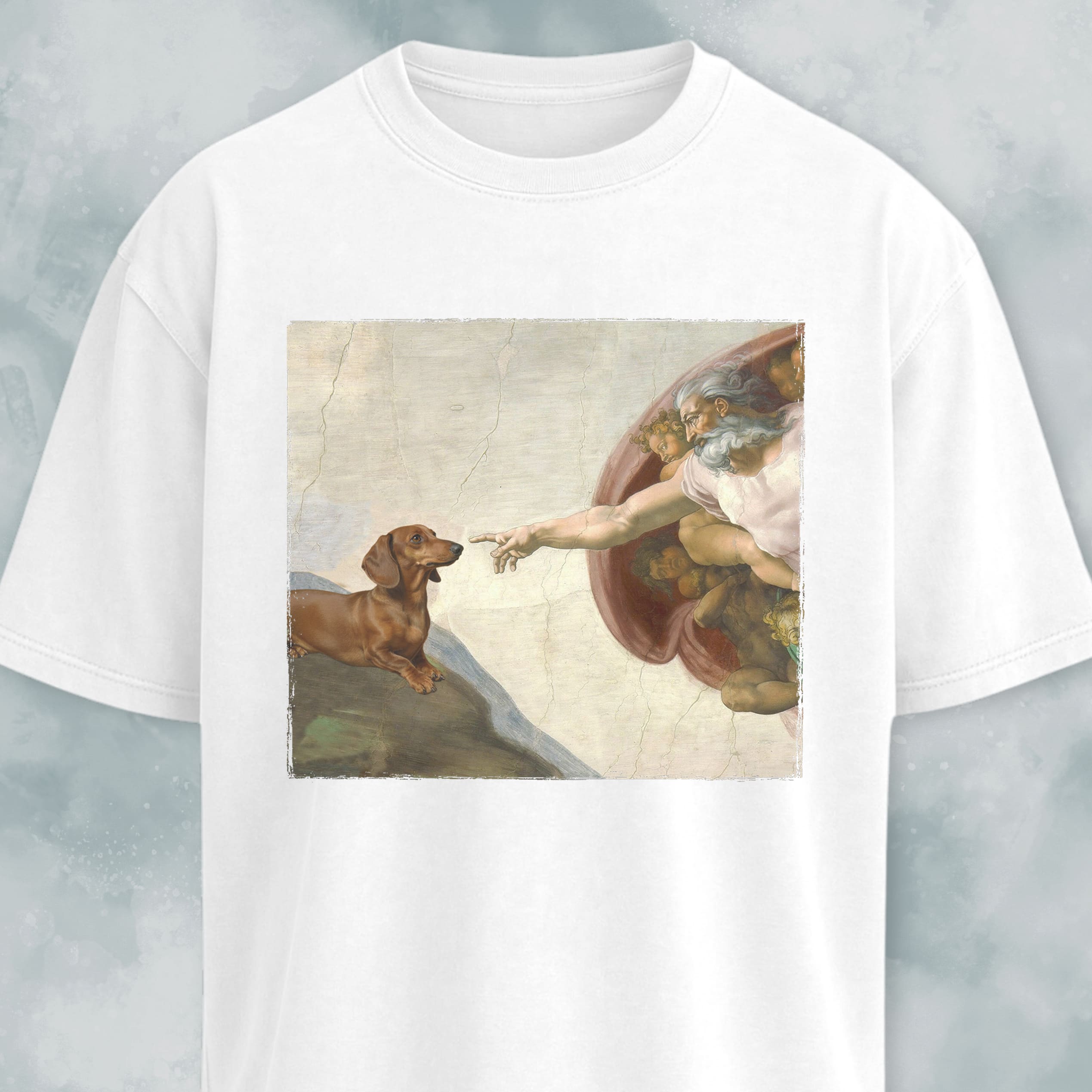 The Creation Of Adam Dachshund Edition T-Shirt