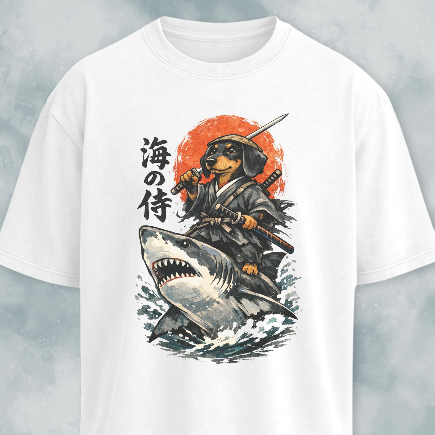 Samurai Doxie Riding A Shark T-Shirt