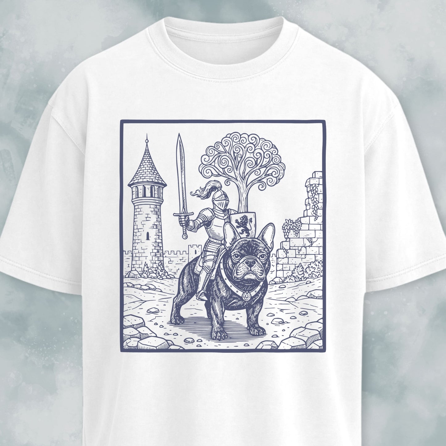 Knight Riding A Medieval French Bulldog T-Shirt