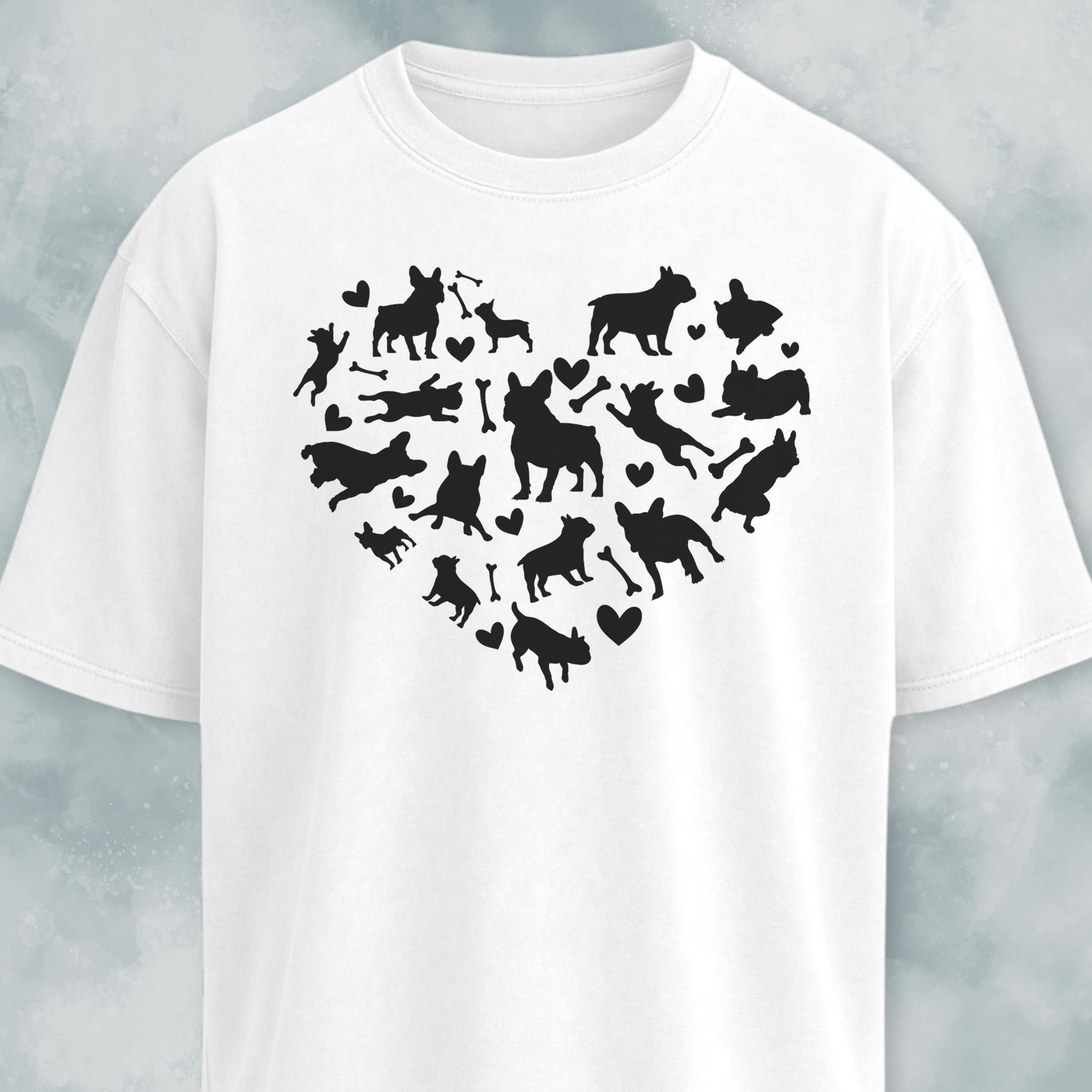 Frenchies Heart Mosaic T-Shirt