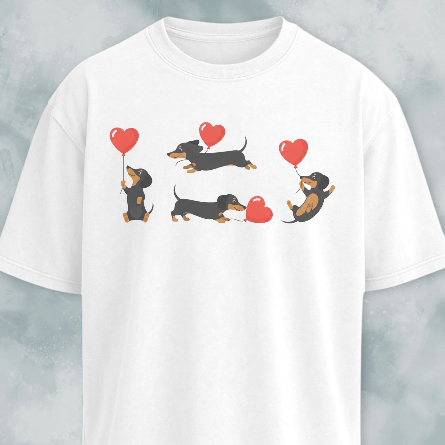 Doxie Heart Balloons Collage T-Shirt