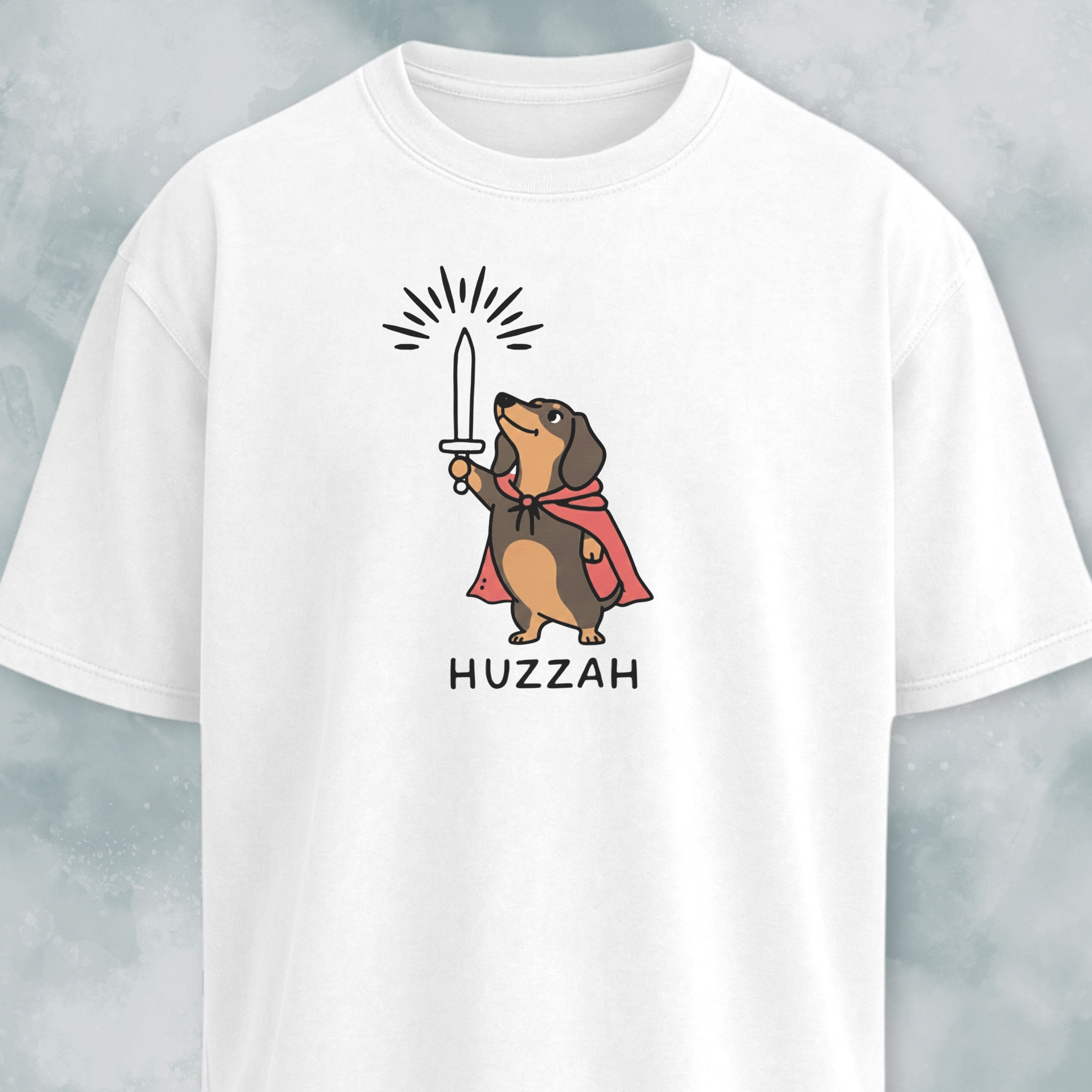 Huzzah Doxie With Sword T-Shirt