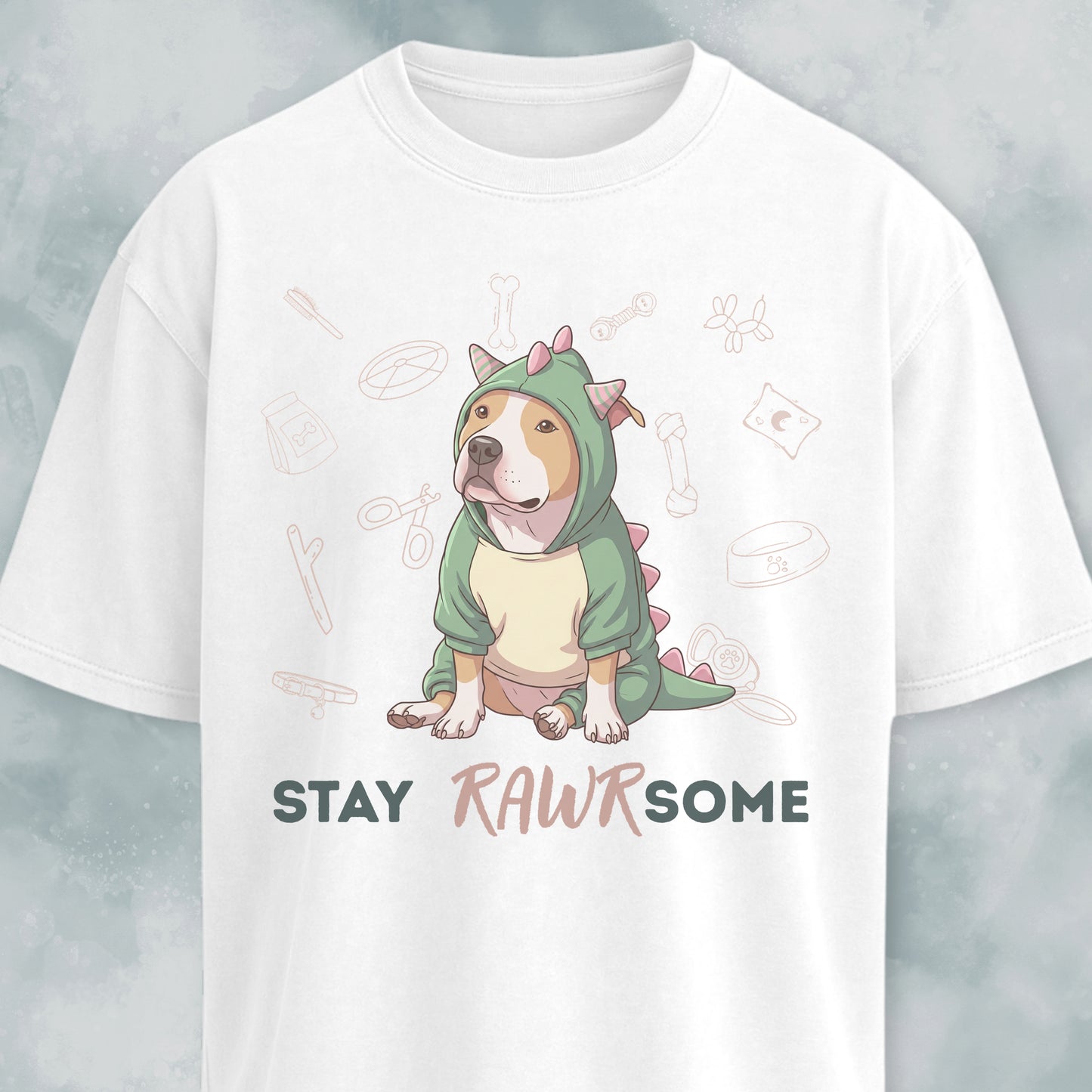 Pitbull In A Dinosaur Costume T-Shirt