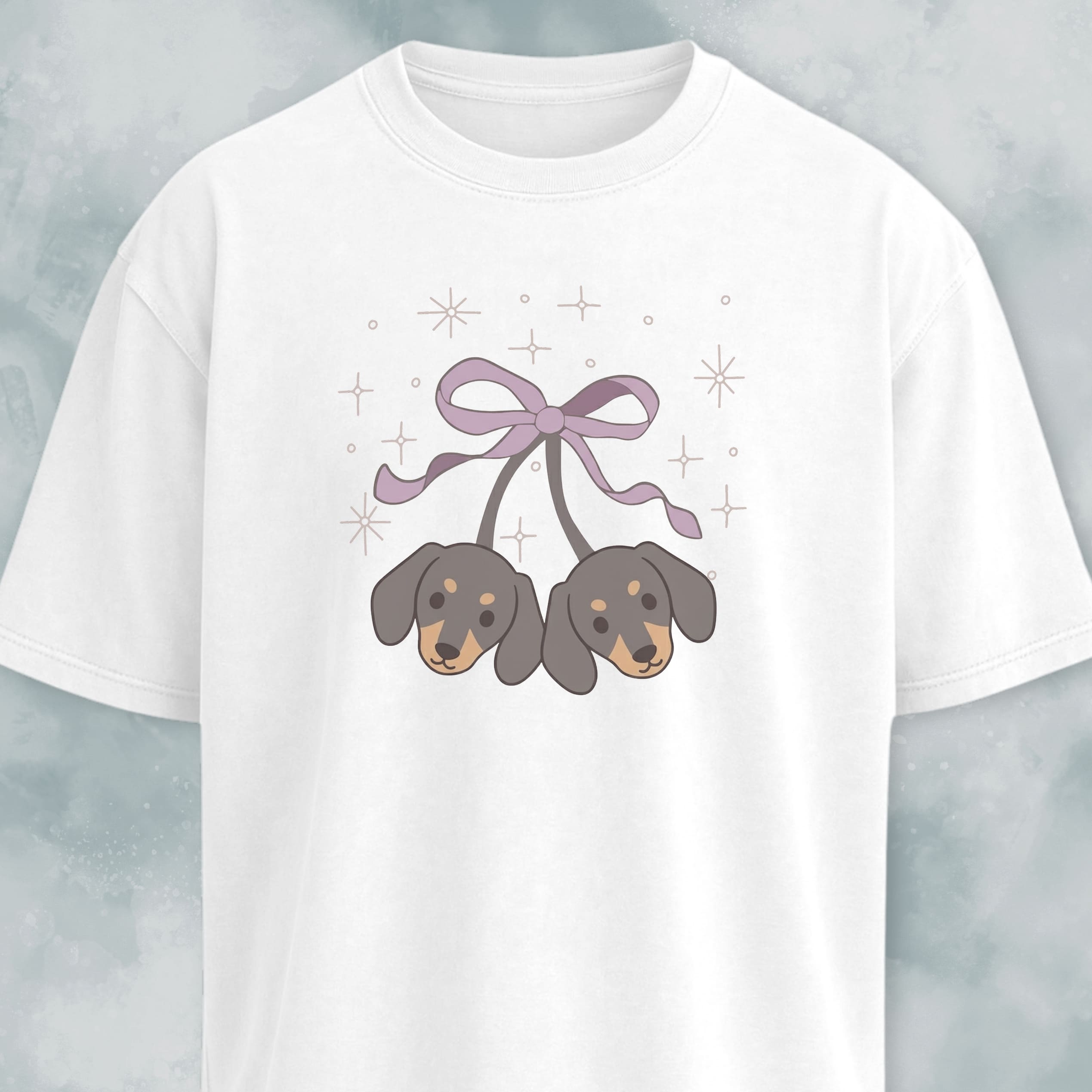 Kawaii Doxie Cherries With A Bow T-Shirt