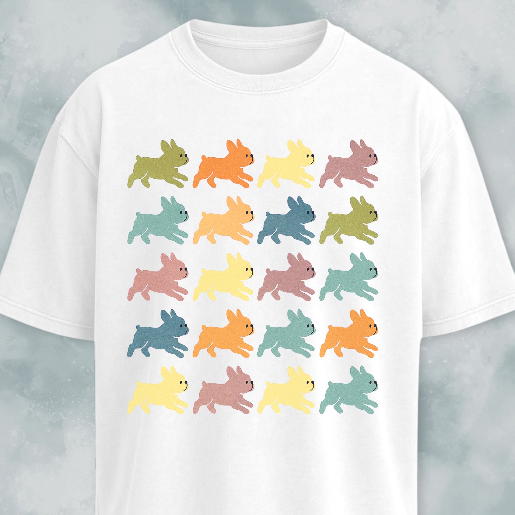 Cute Frenchies Collage Design T-Shirt