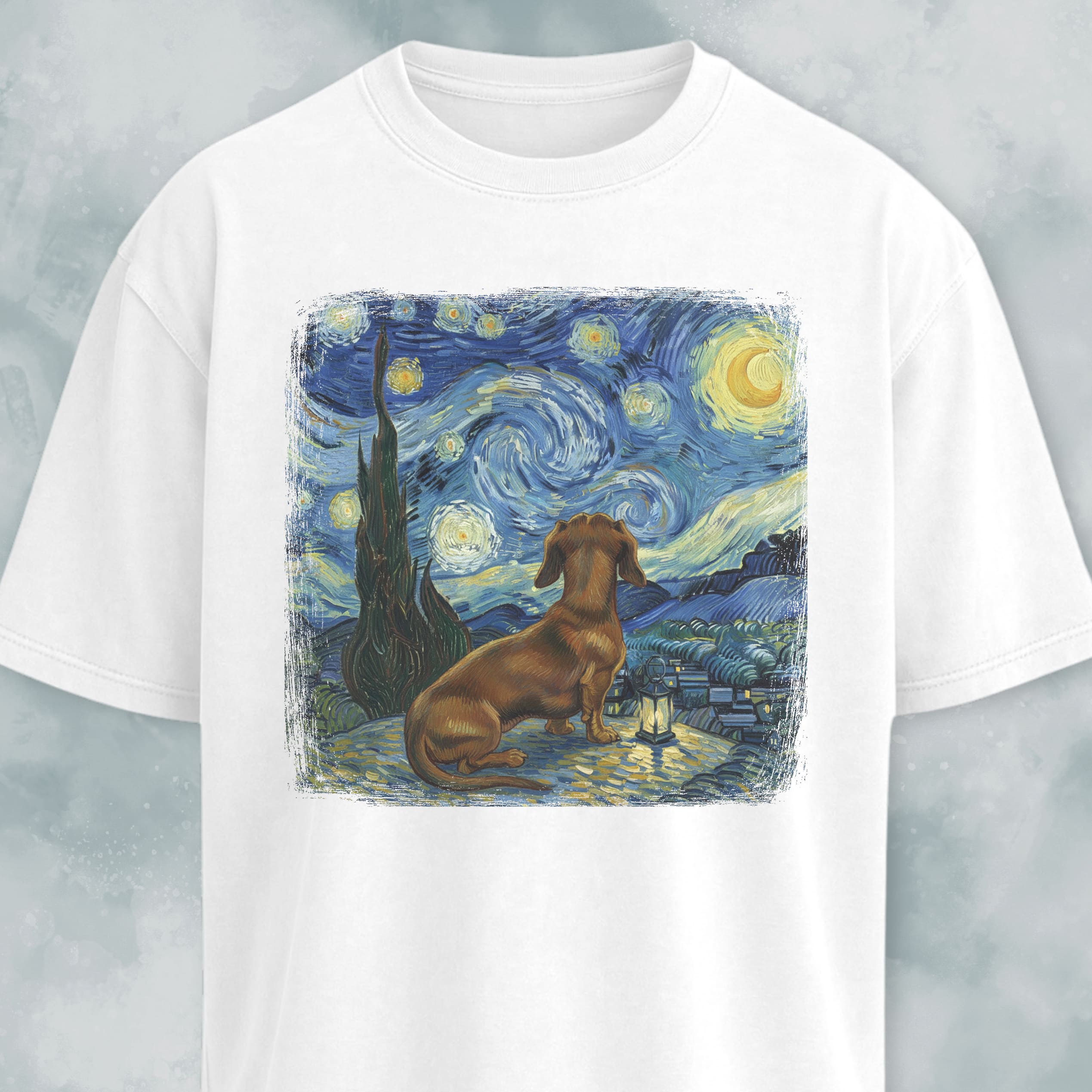 Van Gogh's Starry Night Dachshund Edition T-Shirt