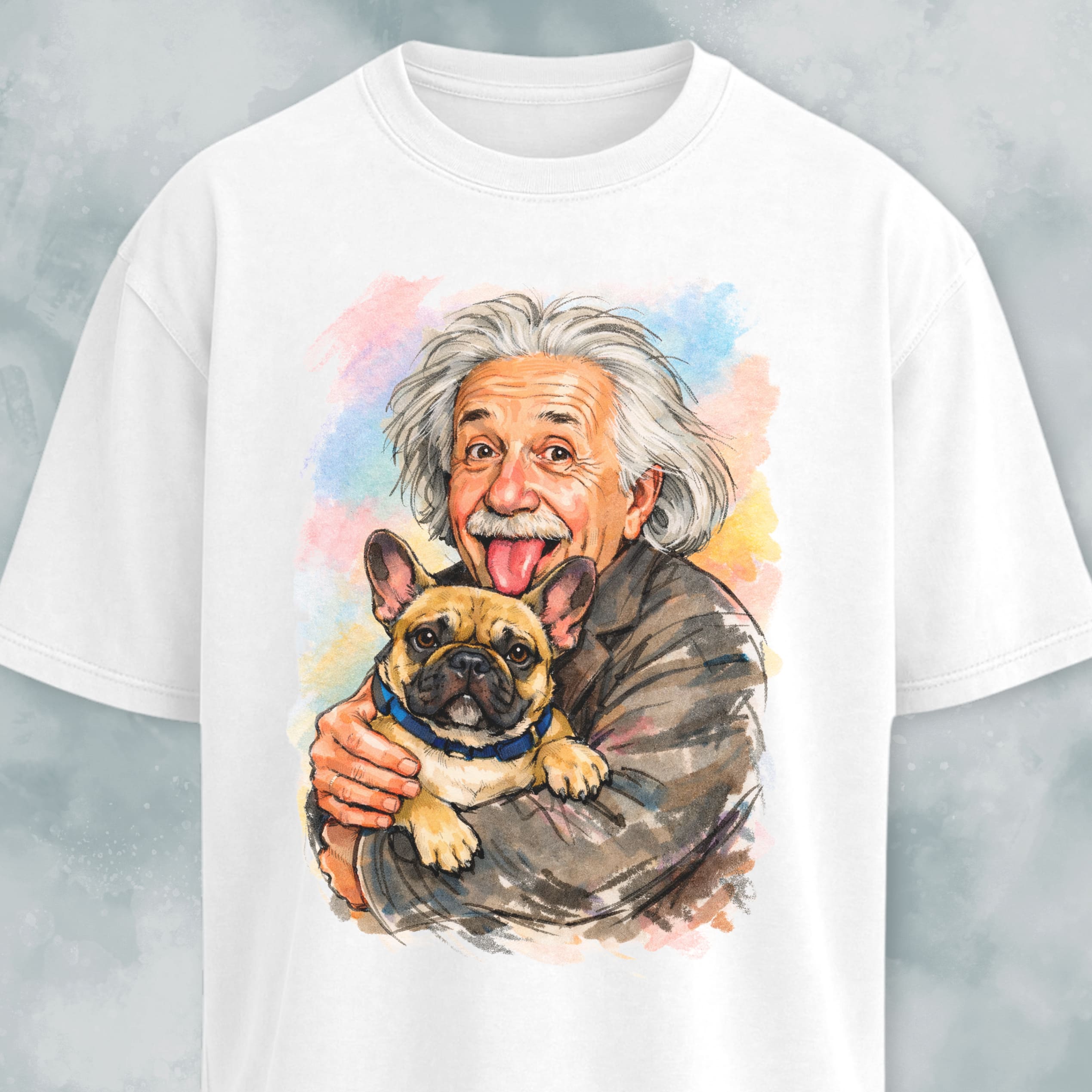 Einstein With French Bulldog T-Shirt