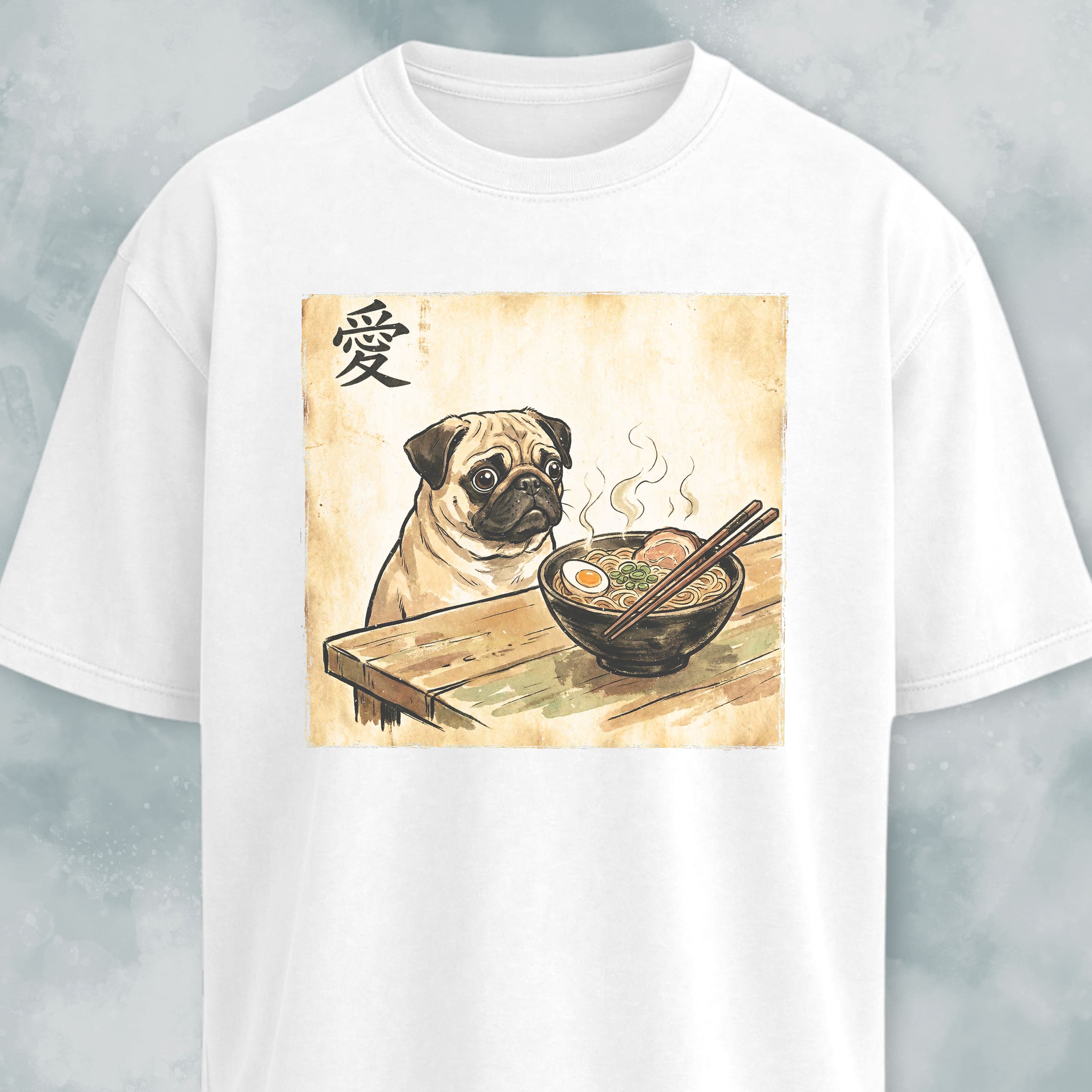 Japanese Pug Eating Ramen T-Shirt