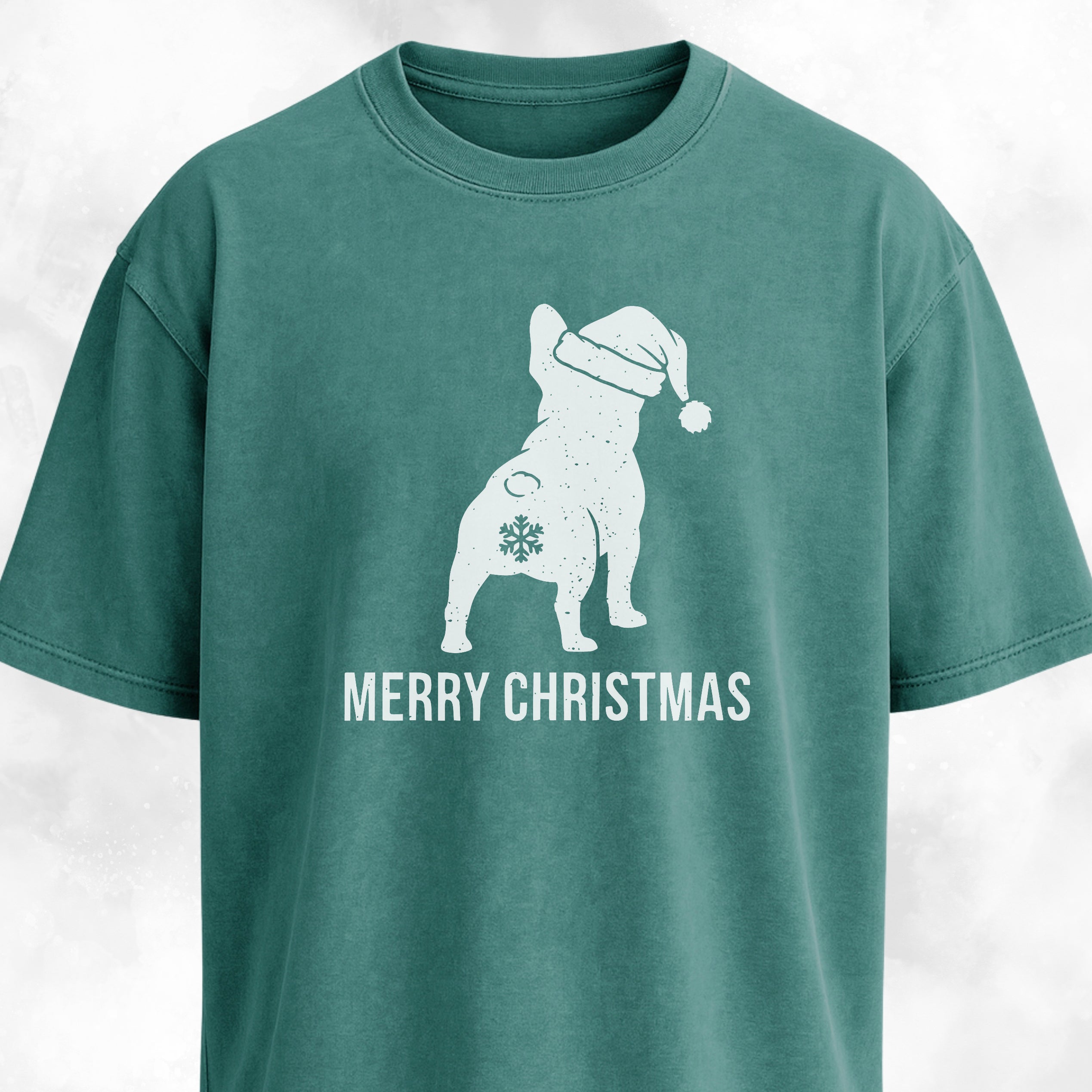 Merry Christmas Snowflake Butt Frenchie Edition T-Shirt
