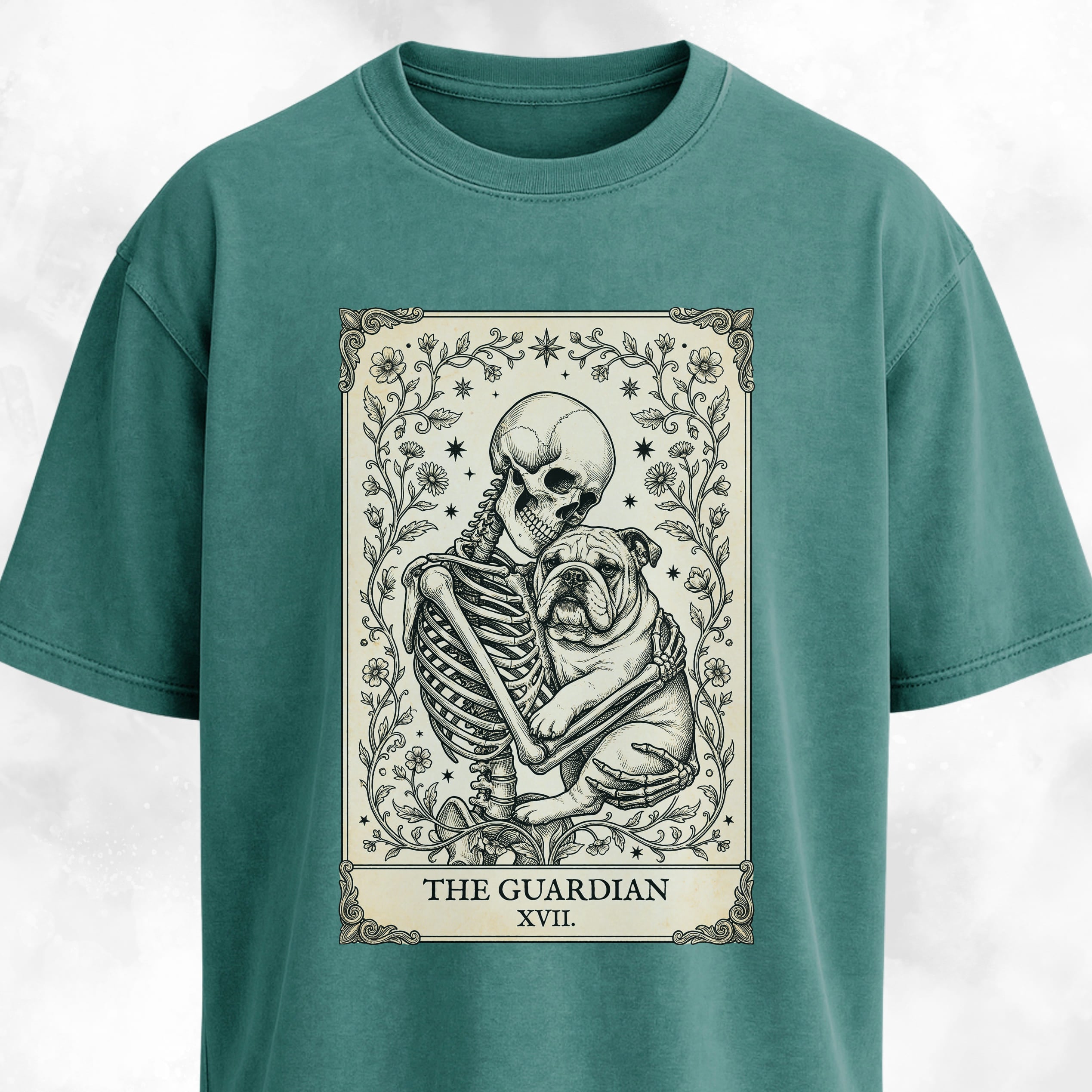 The Guardian Bulldog Tarot Card T-Shirt