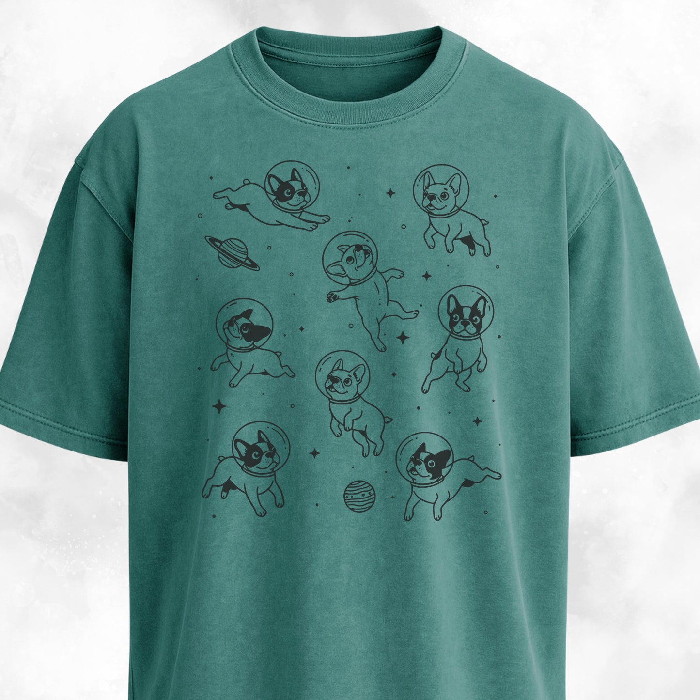 French Bulldogs In Outer Space T-Shirt