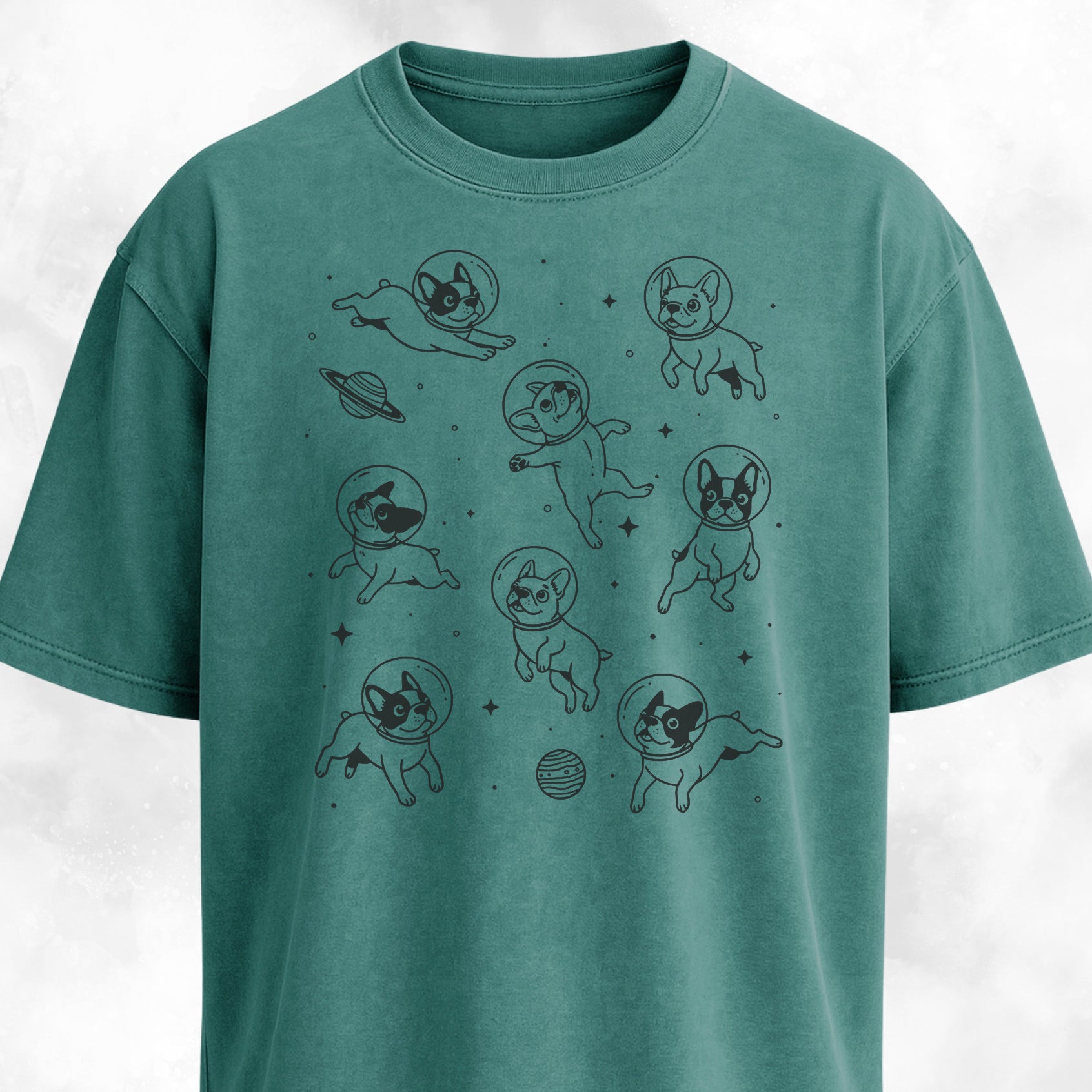 French Bulldogs In Outer Space T-Shirt