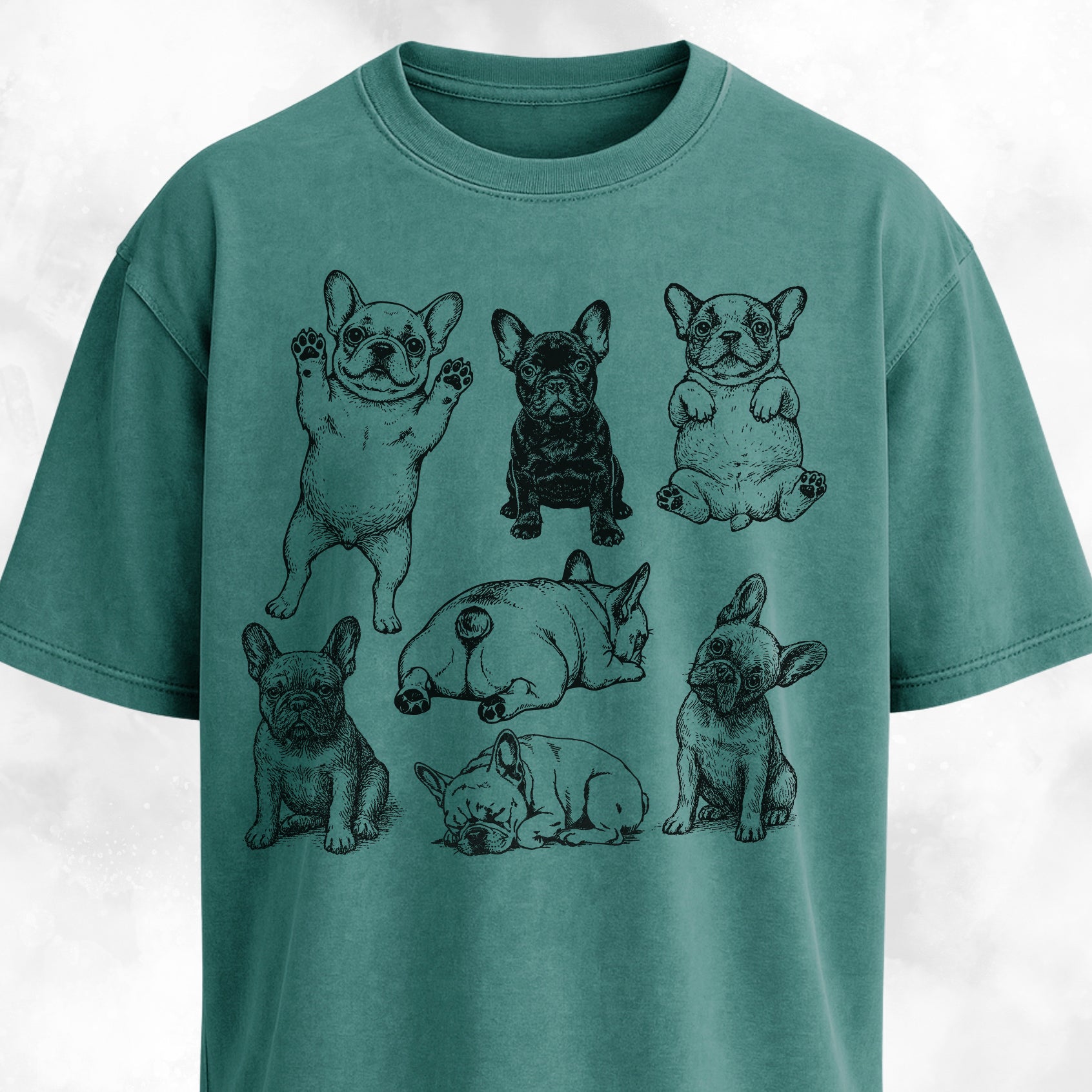 Frenchies Cute Vintage Collage T-Shirt