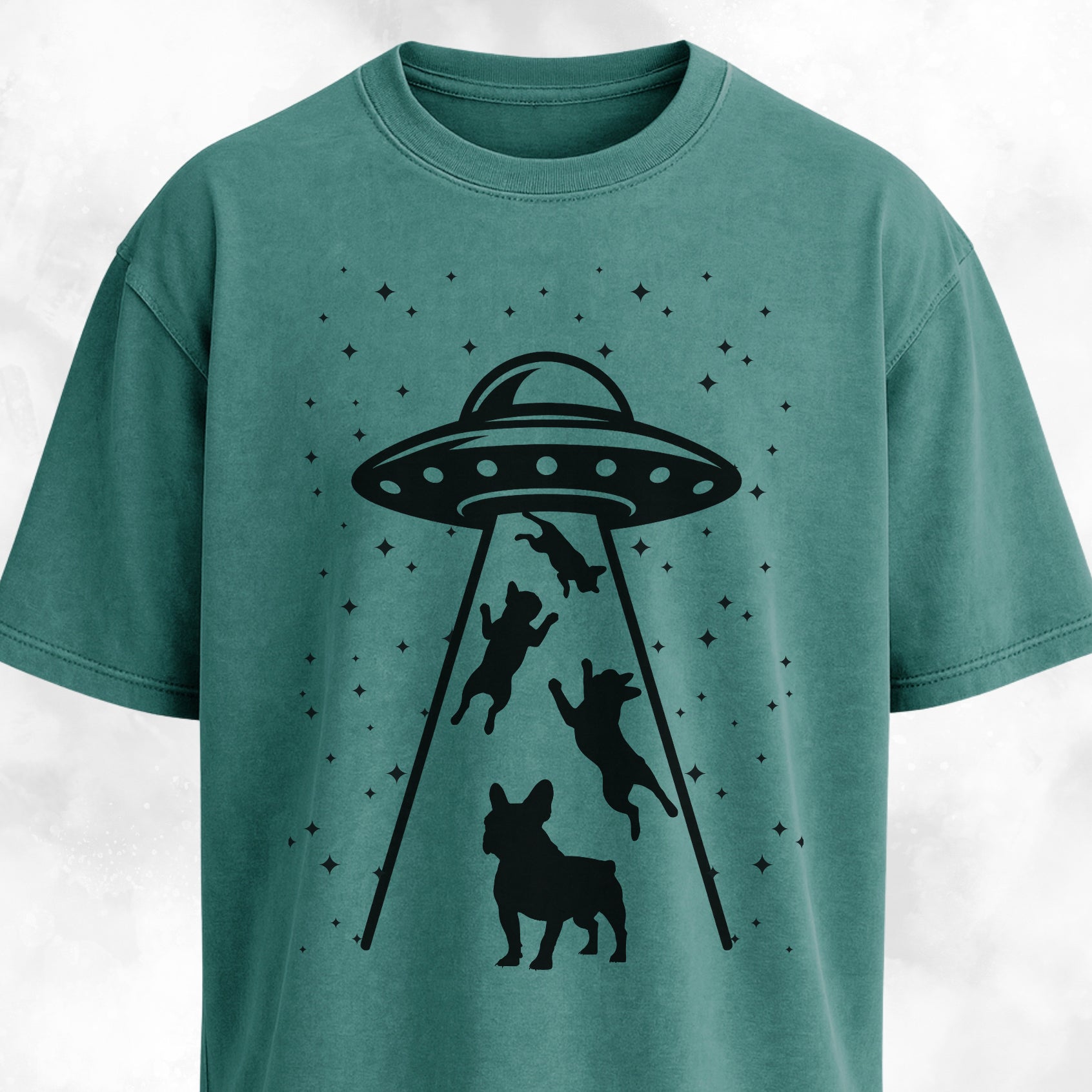 French Bulldog UFO Abduction T-Shirt