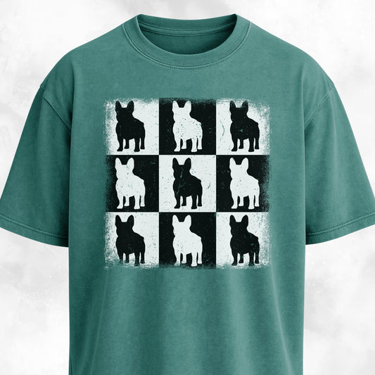 Checkerboard Frenchies Collage T-Shirt